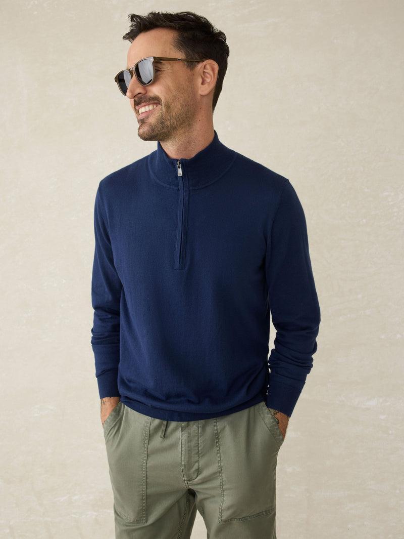 Movement™ Quarter Zip Sweater - Marine Navy Heather Product Image