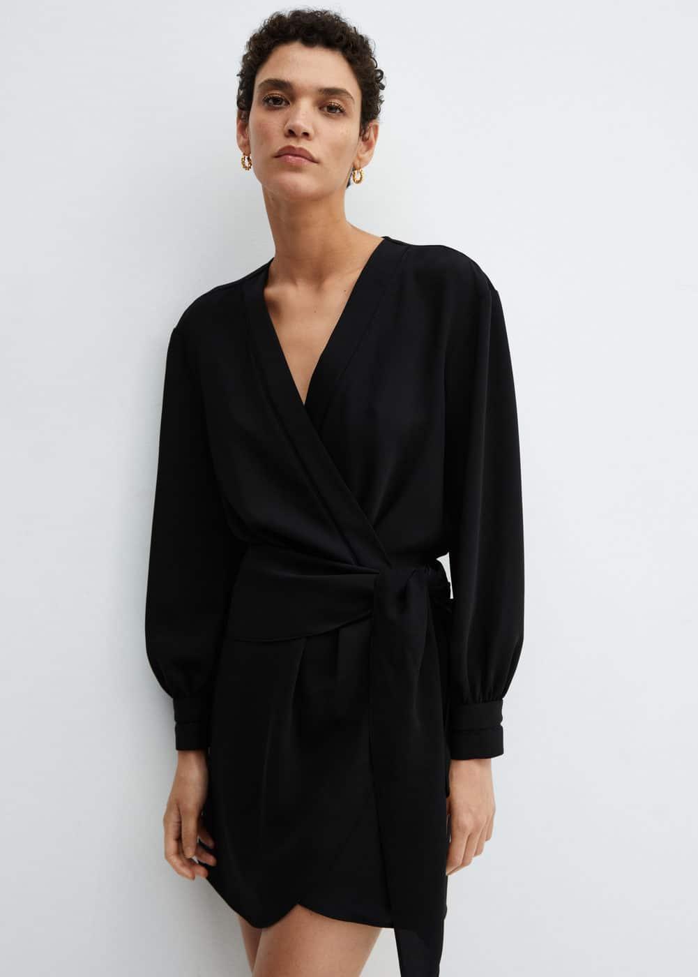 Mango Womens Bow Wrap Dress Product Image