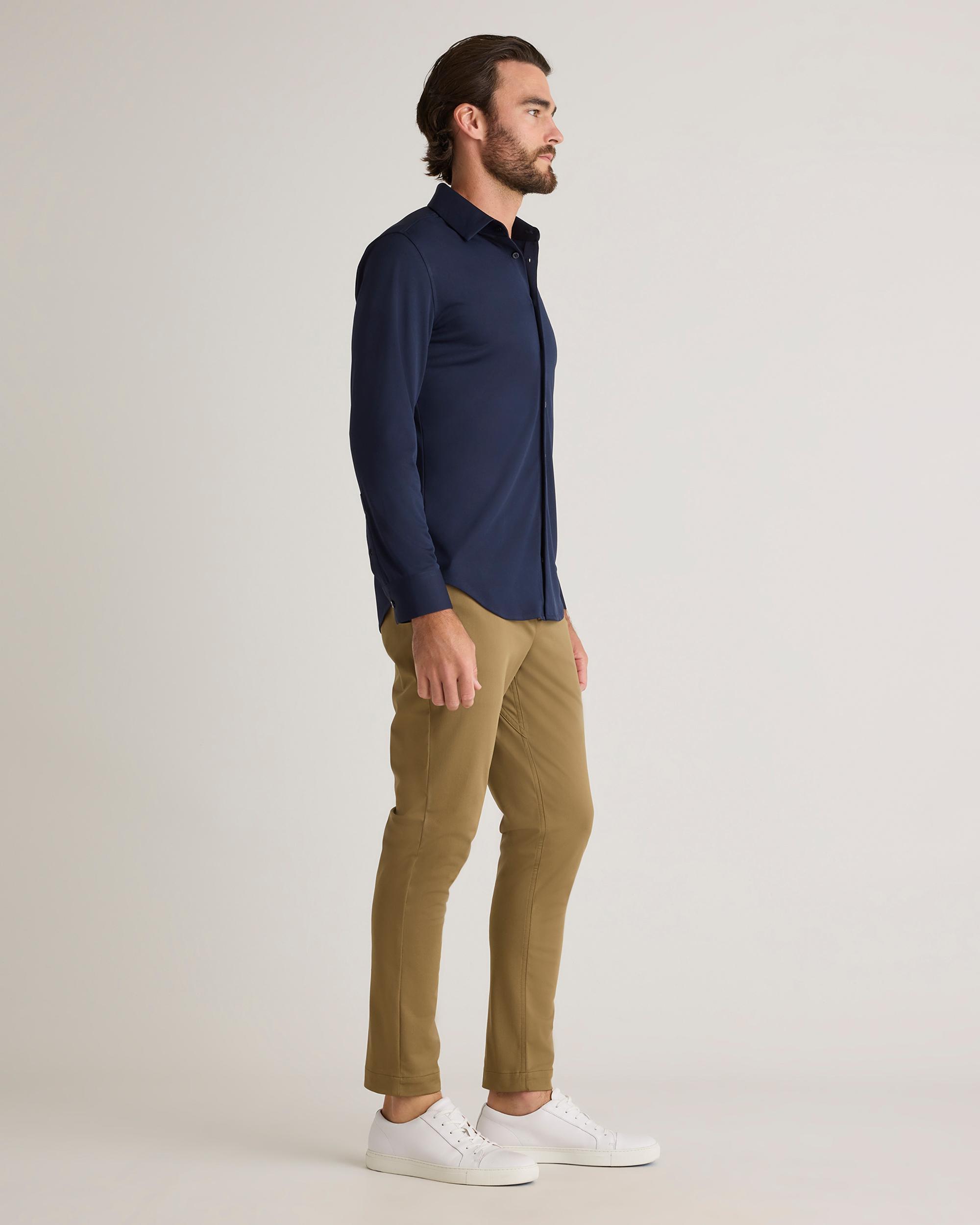 Quince | Men's Commuter Stretch Pique Long Sleeve Button Down 100% Polyester Product Image