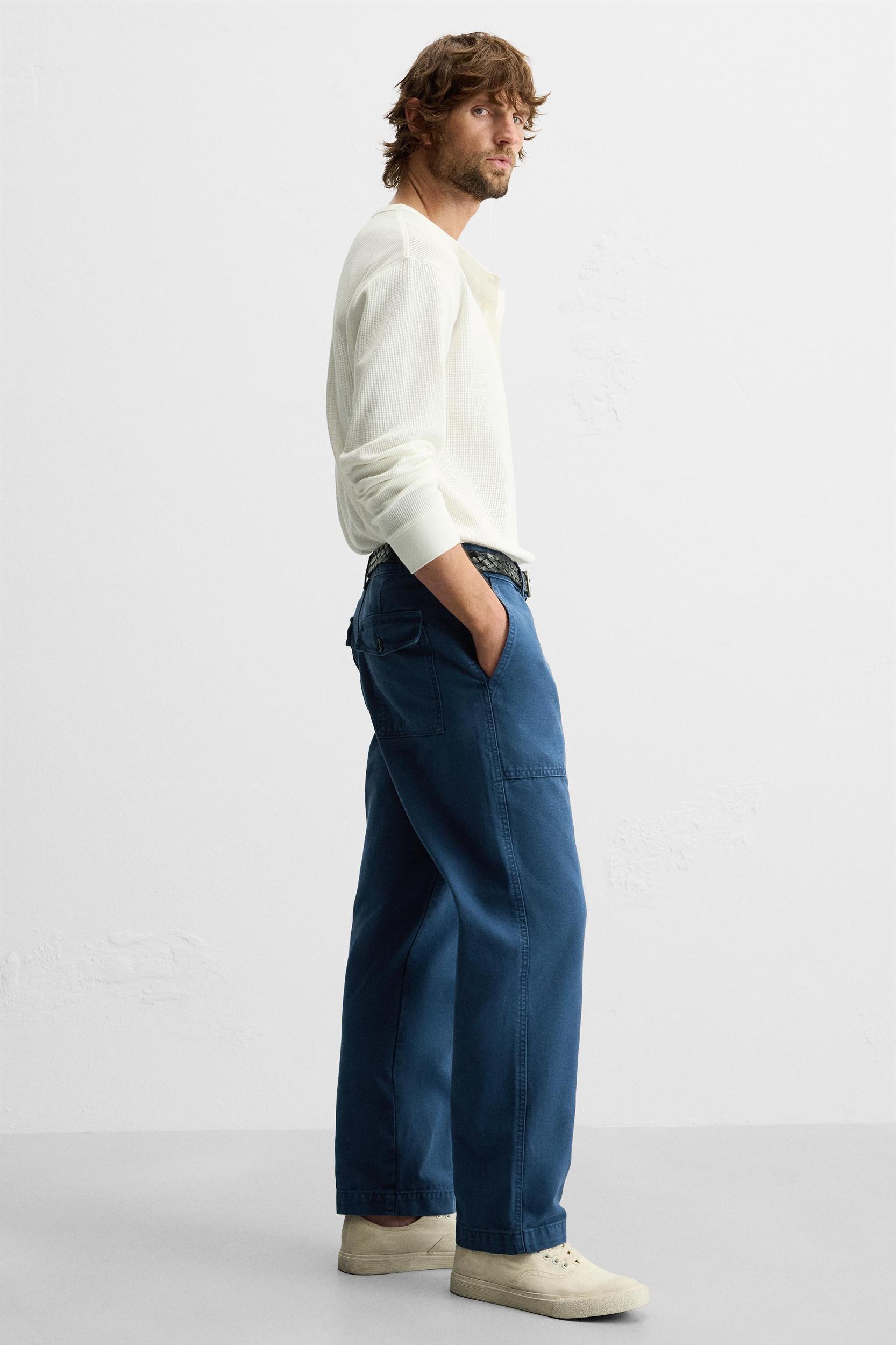 WASHED REGULAR FIT PANTS Product Image