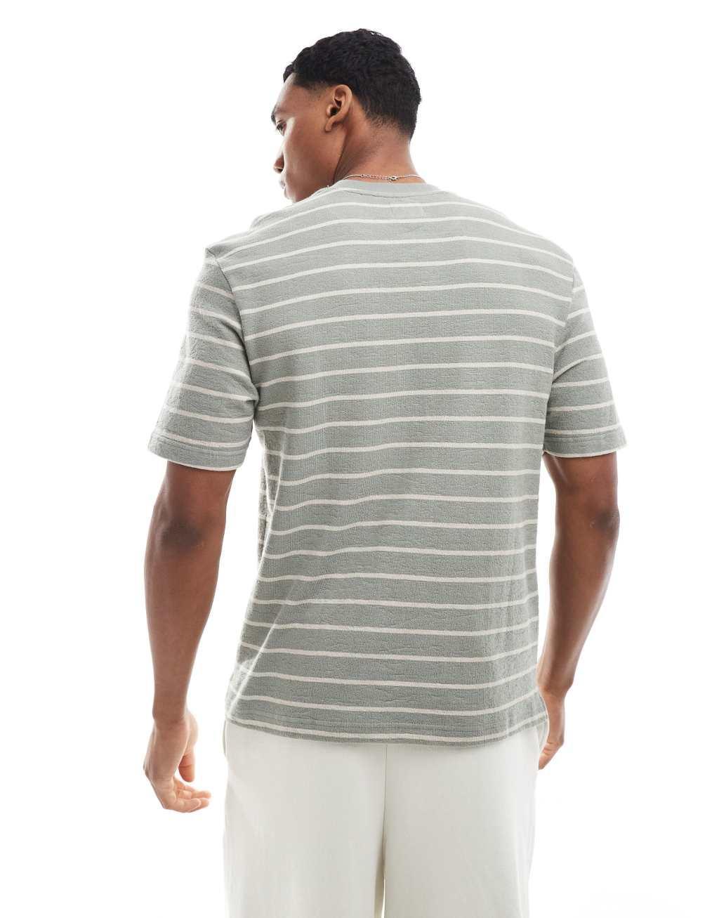 River Island striped t-shirt in sage Product Image