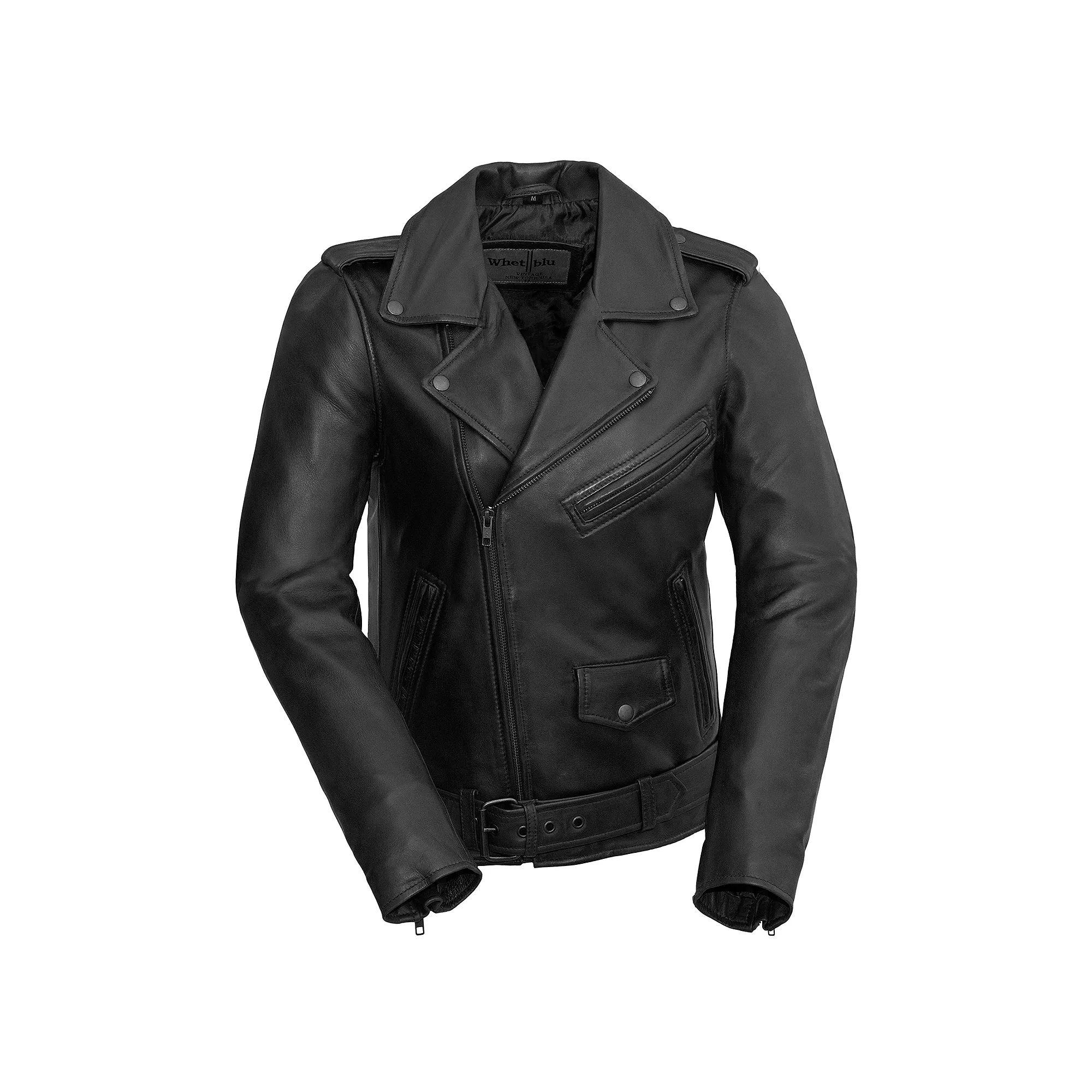 Women's Whet Blu Rebel Leather Motorcyle Jacket, Size: XS, Black Product Image