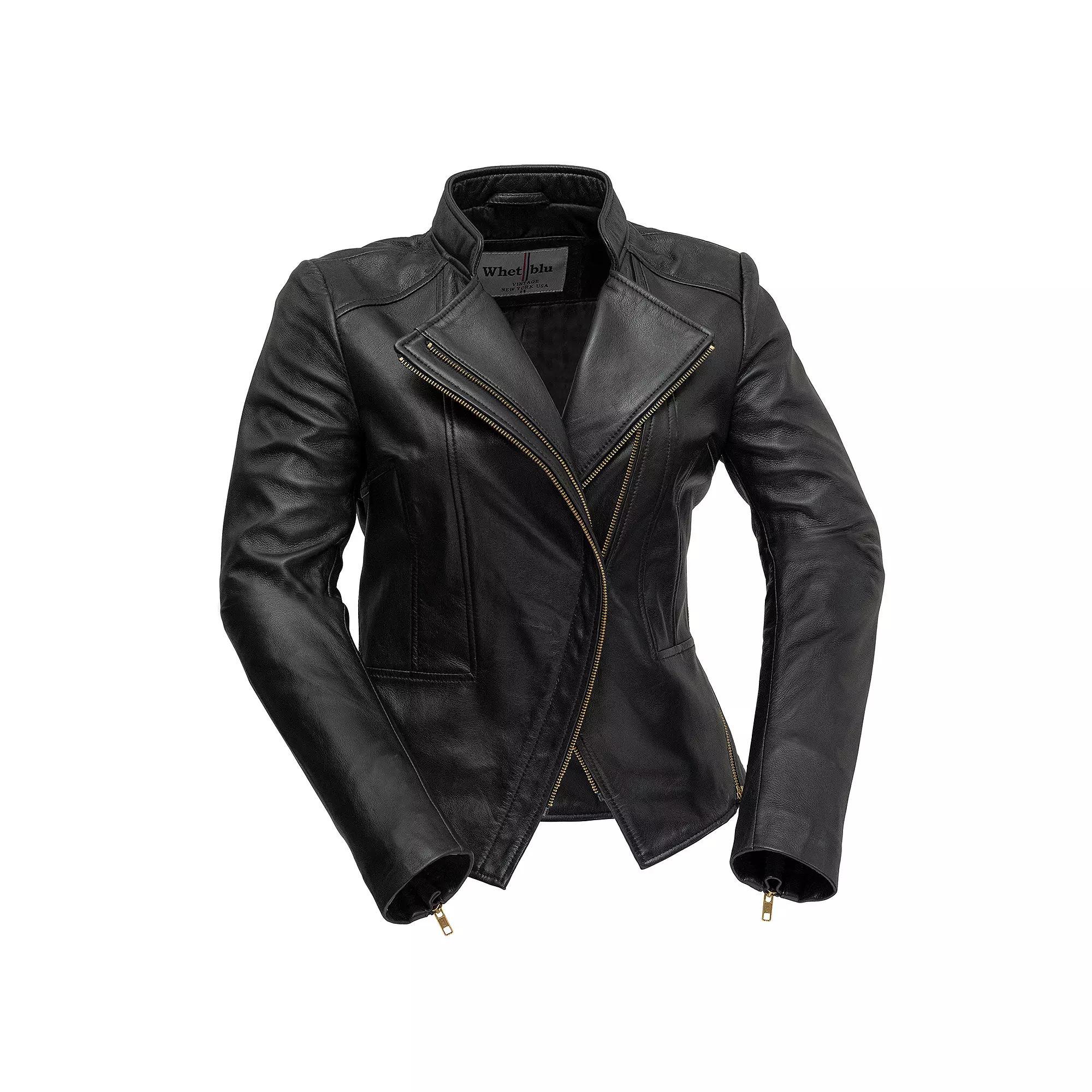 Women's Whet Blu Zoey Asymmetrical Leather Blazer, Size: XXL, Black Product Image