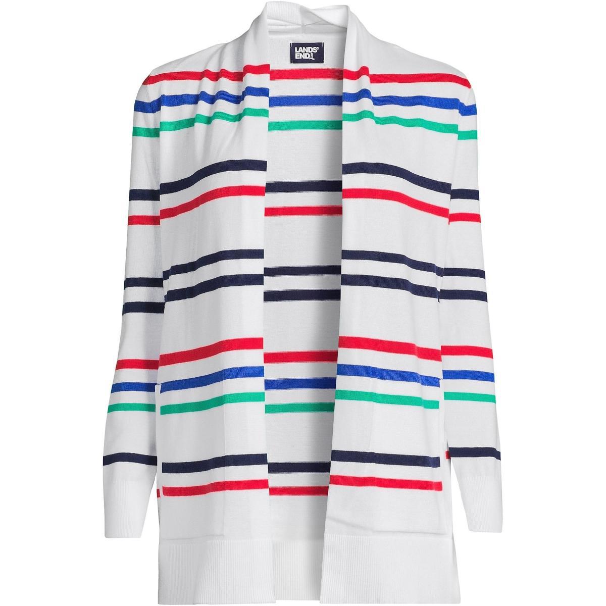 Women's Lands' End Open-Front Long Cardigan Sweater, Size: Medium, Radiant Blue Product Image