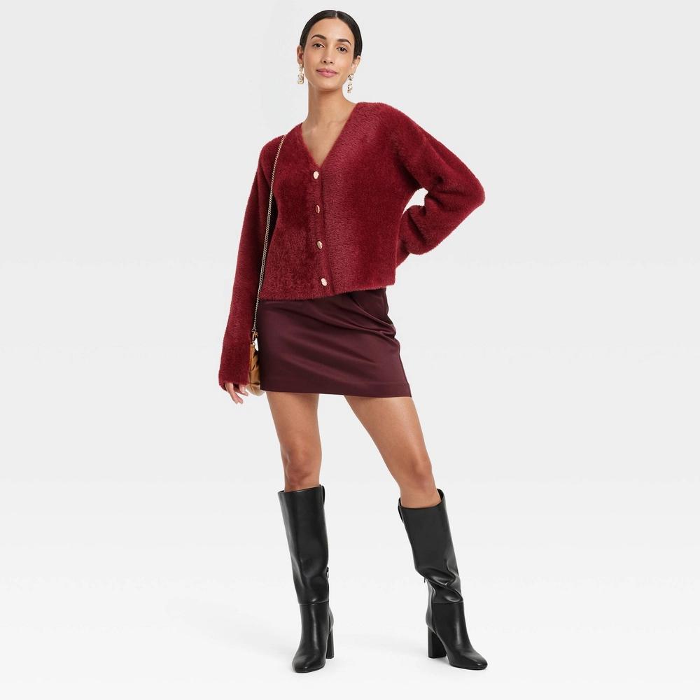 Women's Fuzzy Party Cardigan - A New Day™ Product Image