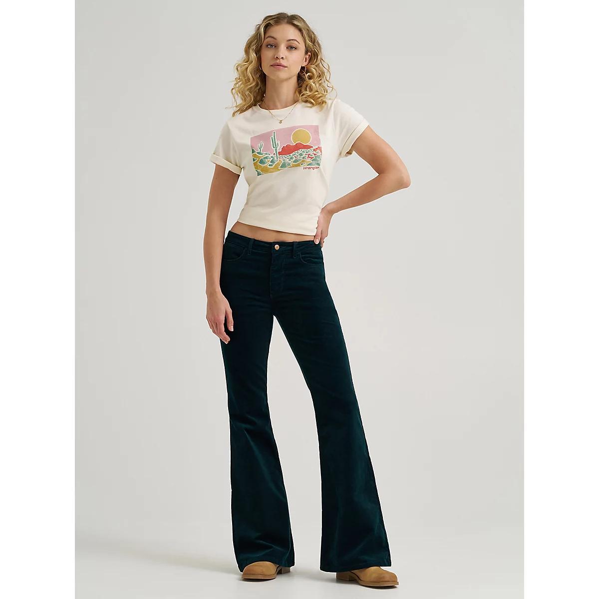 Women's Wrangler® Corduroy High Rise Fierce Flare Jean | Women's JEANS | Wrangler® Product Image