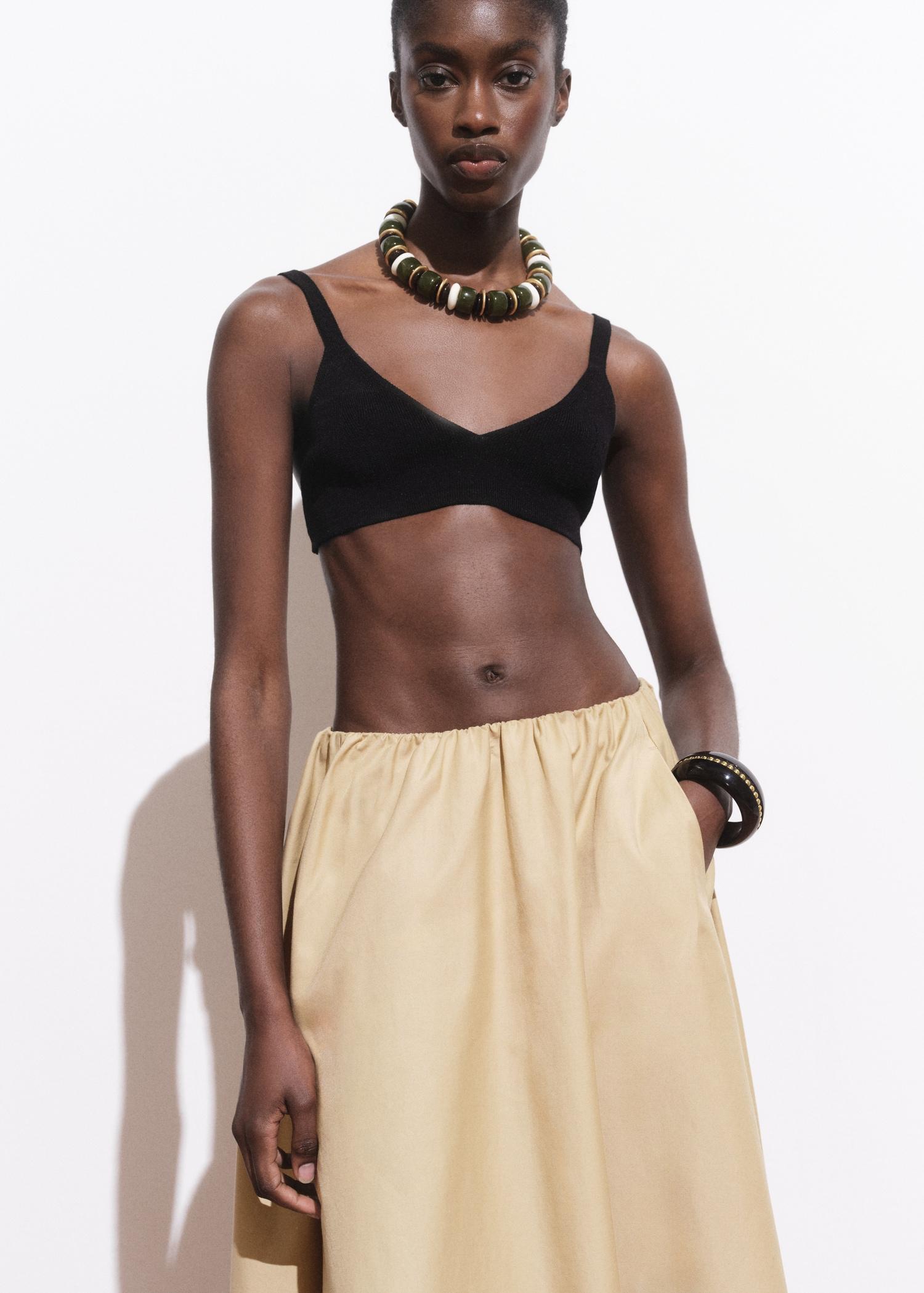 Flared cotton skirt - Women | MANGO USA Product Image