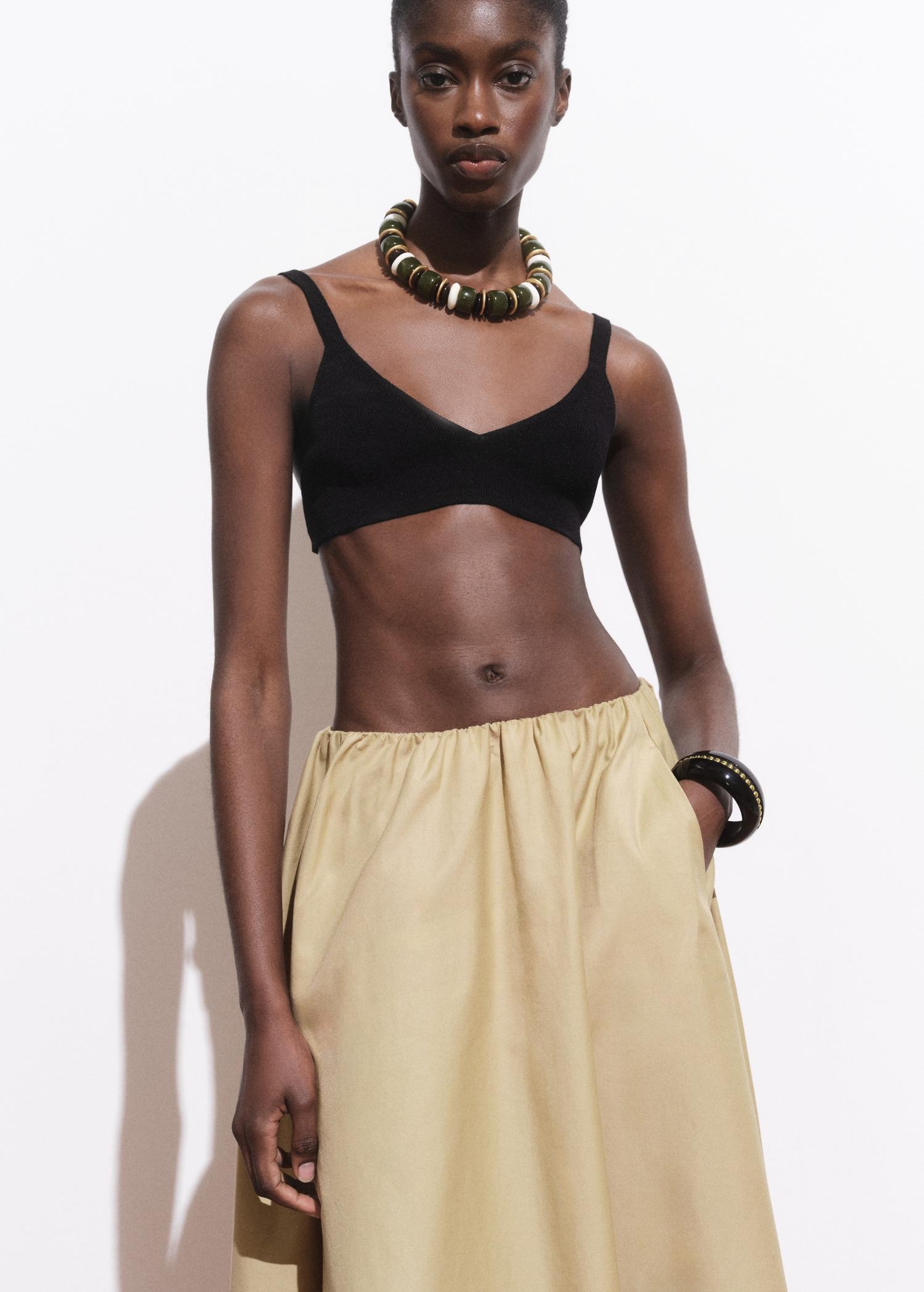 Flared cotton skirt - Women | MANGO USA Product Image