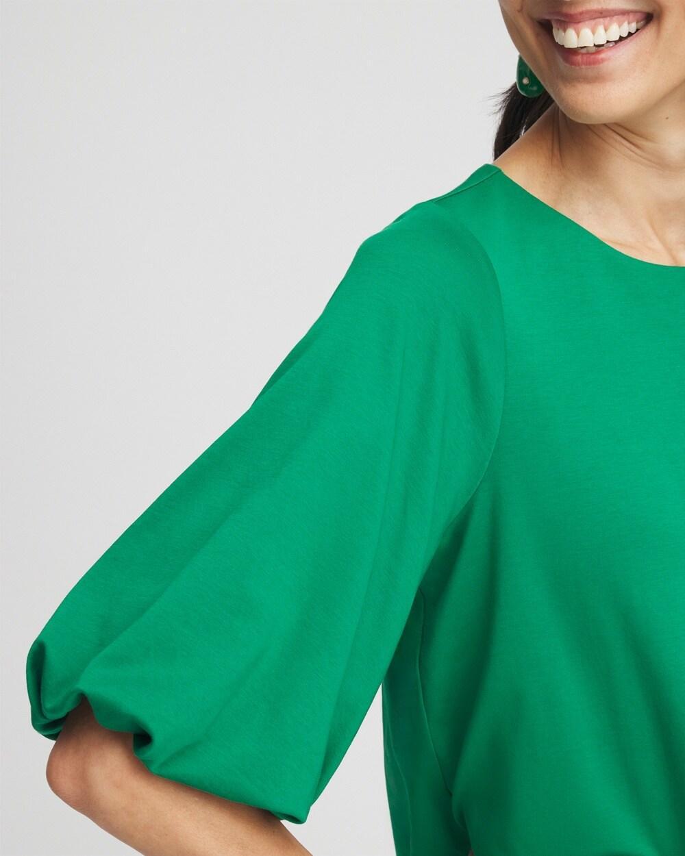Bubble Hem Pleated Cotton Top Product Image