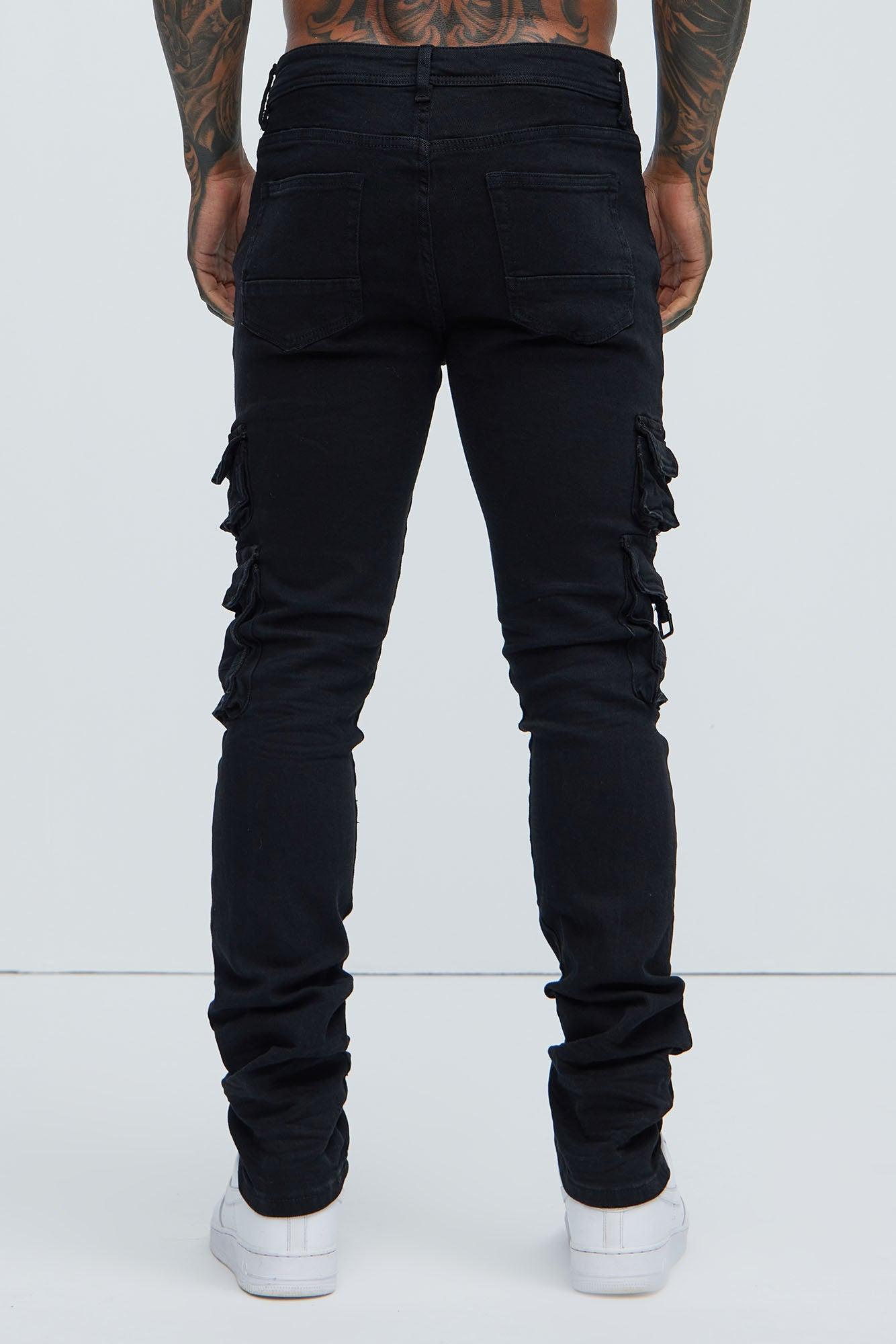 Loaded Stacked Skinny Cargo Jeans - Black Product Image