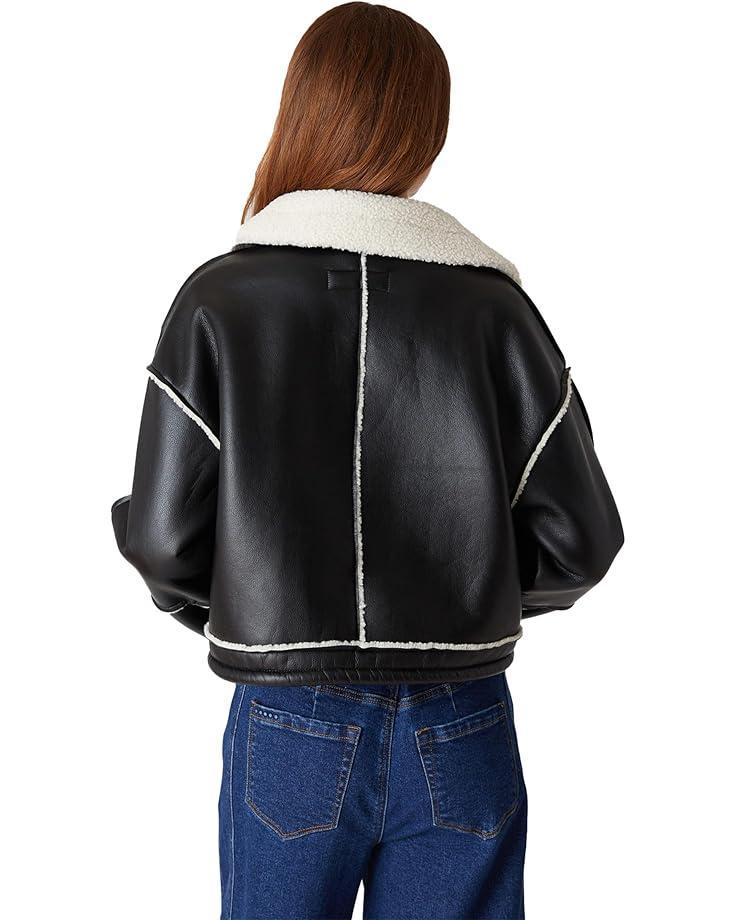 Oversized Faux Suede and Sherpa Trucker Jacket Product Image