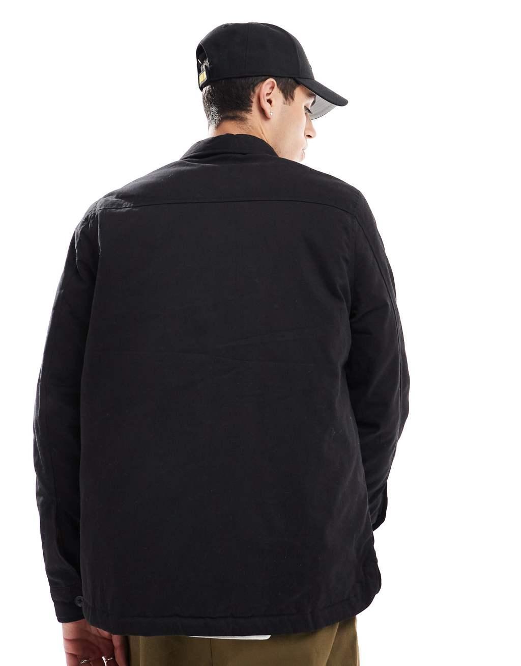 French Connection utility jacket with chest pockets in black Product Image