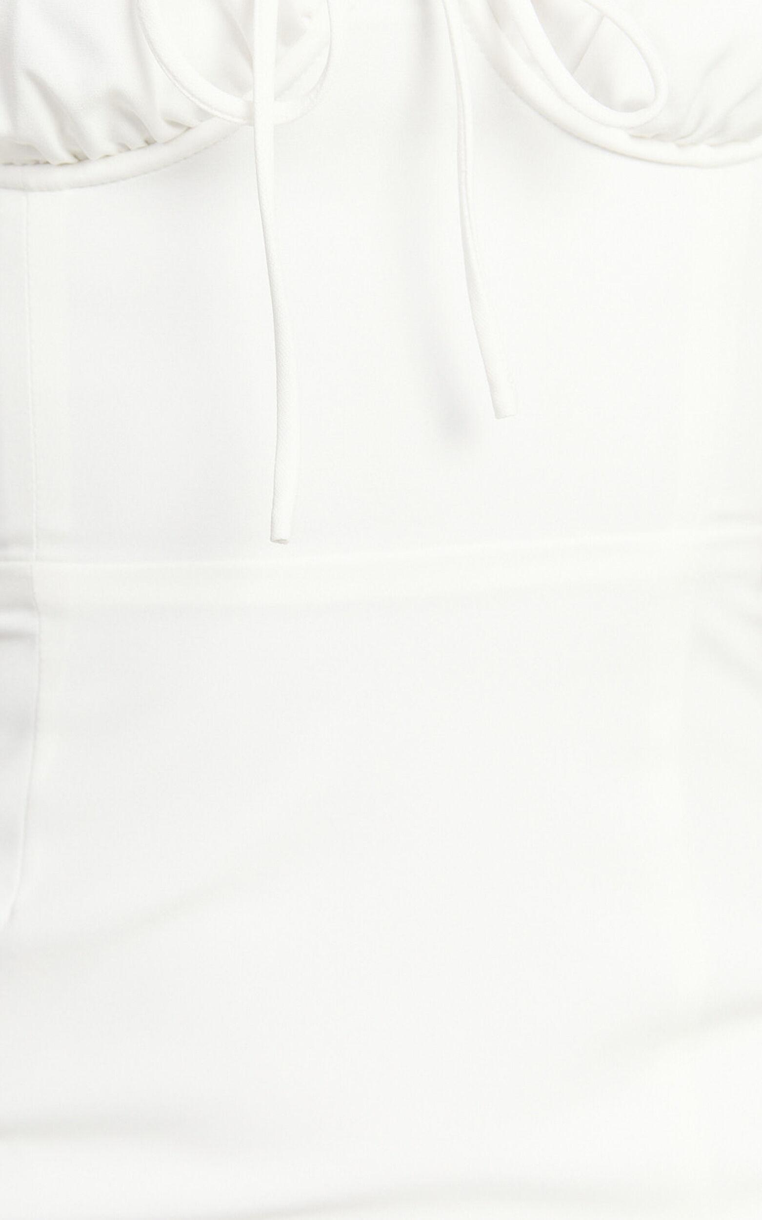 Xander Maxi Dress - Corset Panel Front Dress in Off White Product Image