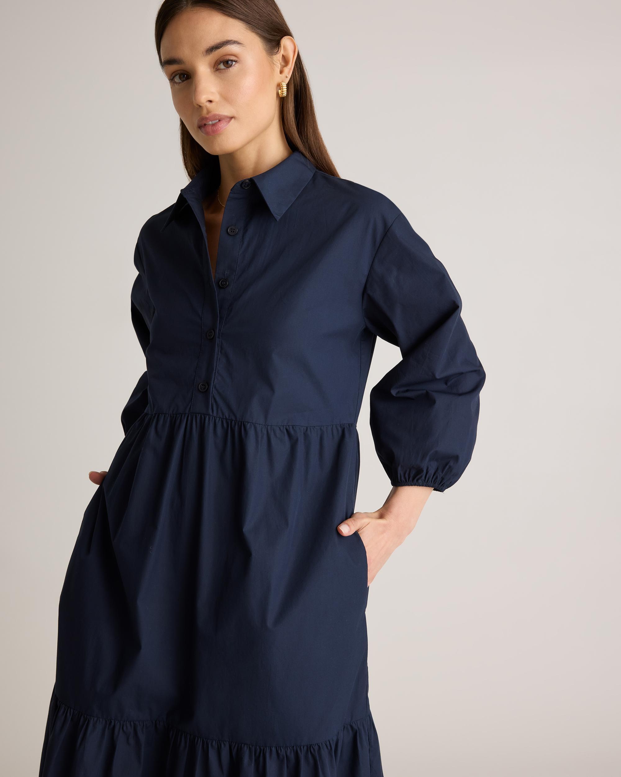 Quince | Women's Poplin Midi Tunic Dress Size XL, Organic Cotton Product Image