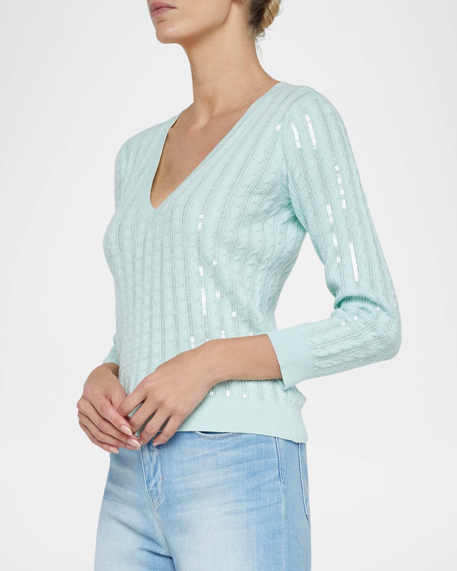 Trinity Sequin Cable-Knit Sweater Product Image