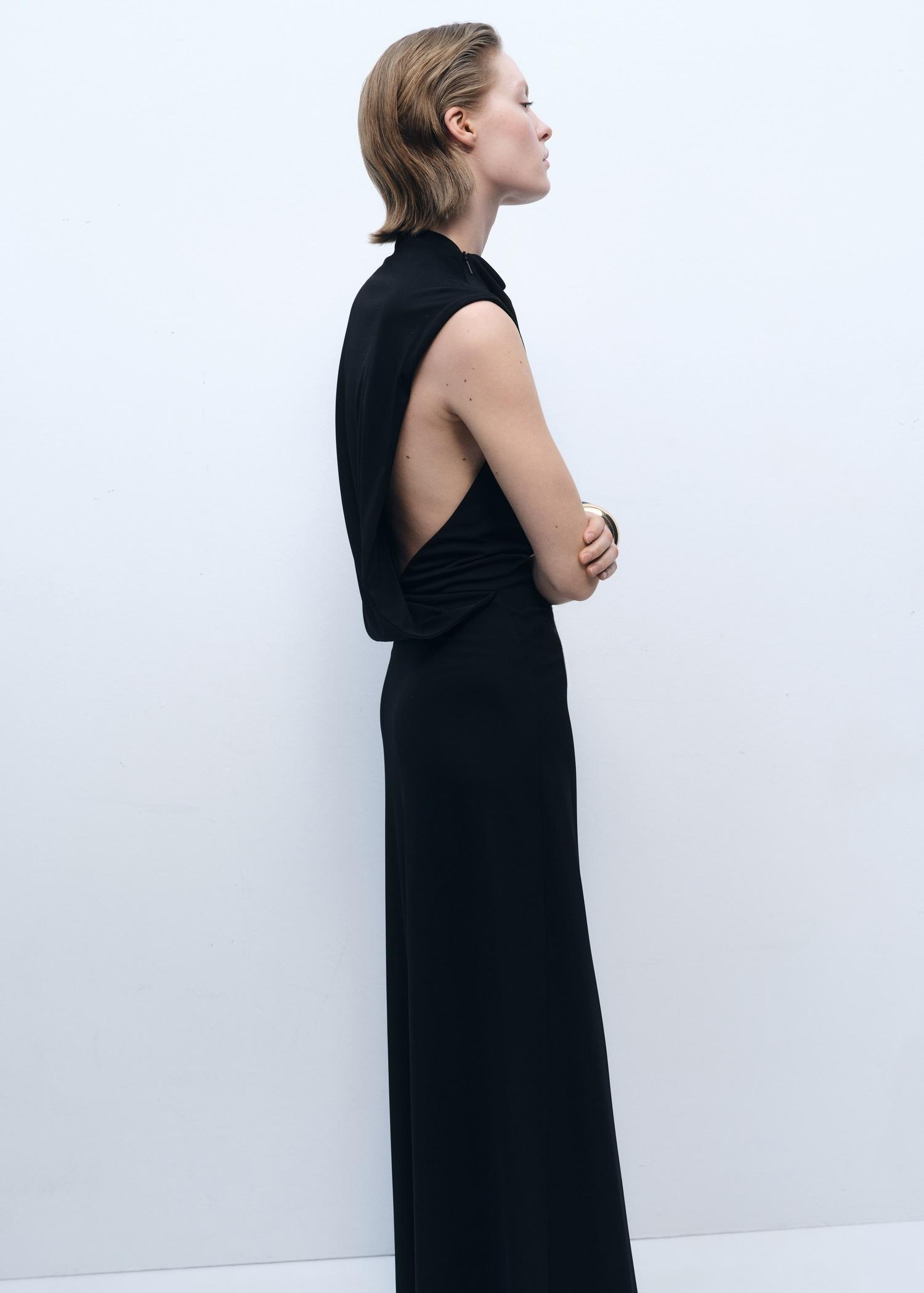Draped dress with side-slit - Women | MANGO USA Product Image