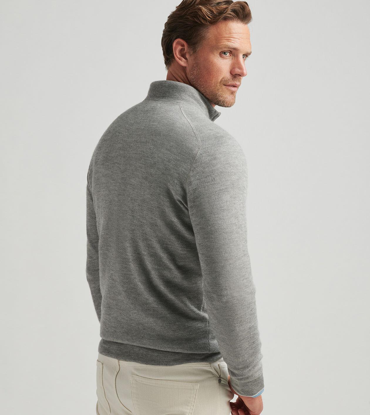 Voyager Cashmere-Silk Saddle Shoulder Quarter Zip Product Image
