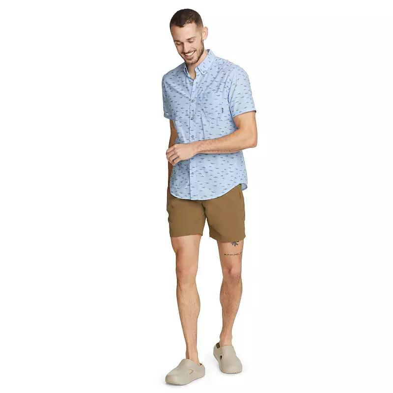 Big & Tall Eddie Bauer Short Sleeve Baja Shirt, Men's, Size: Large Tall, Off White Product Image