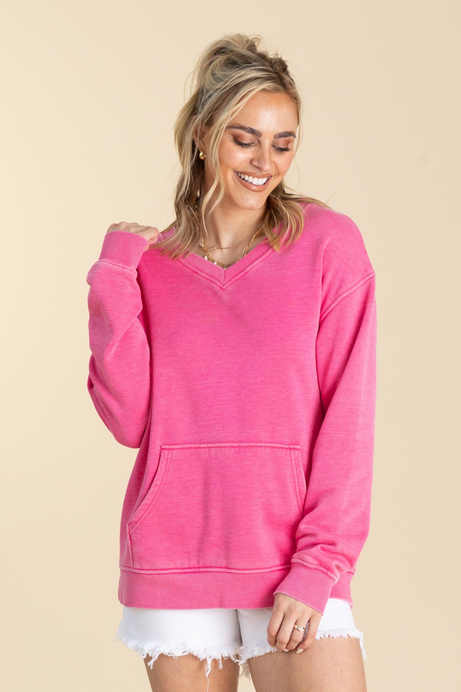 Pigment Dyed Cozy Campfire V-Neck Sweatshirt Product Image