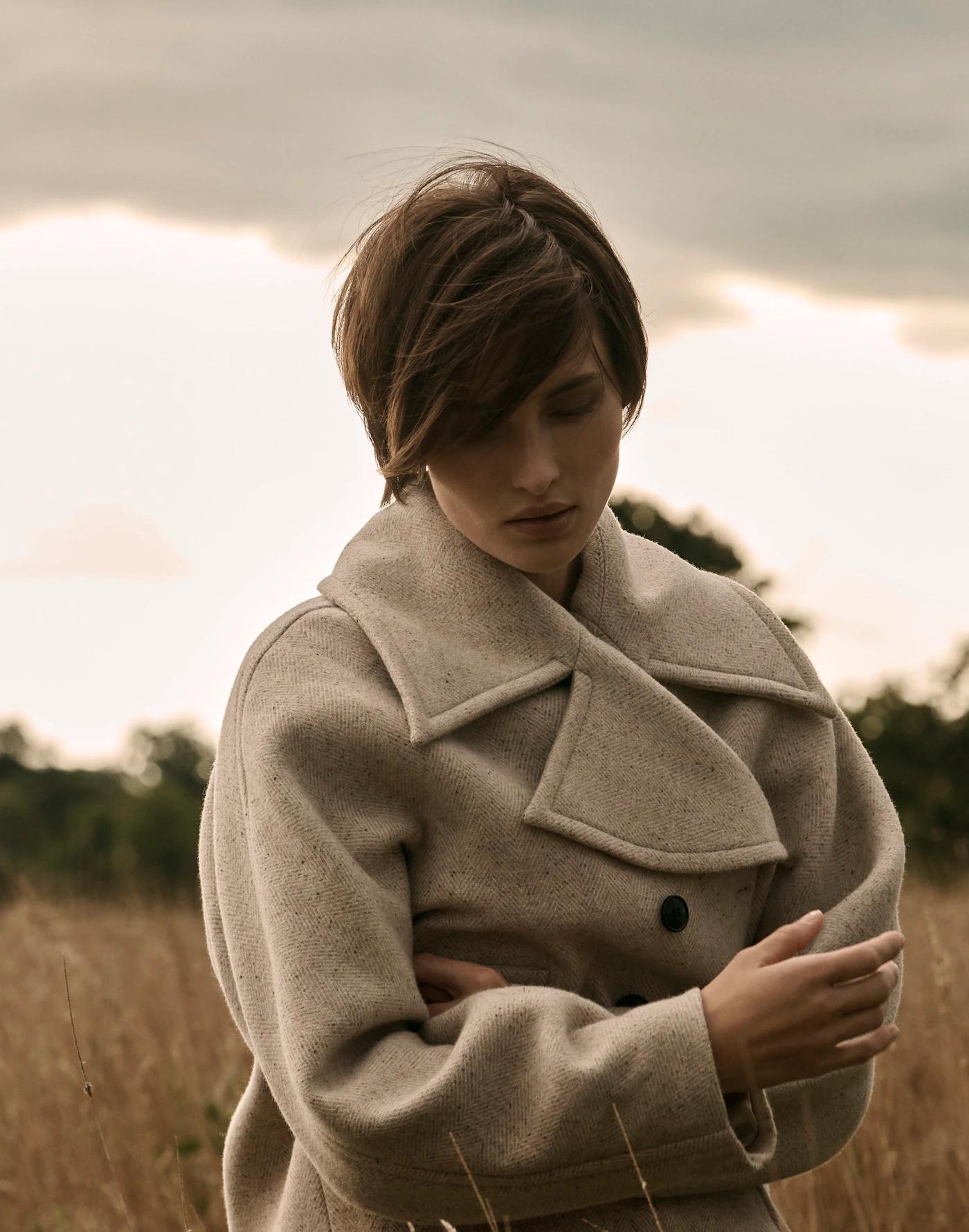 Oversized-Collar Short Peacoat Product Image