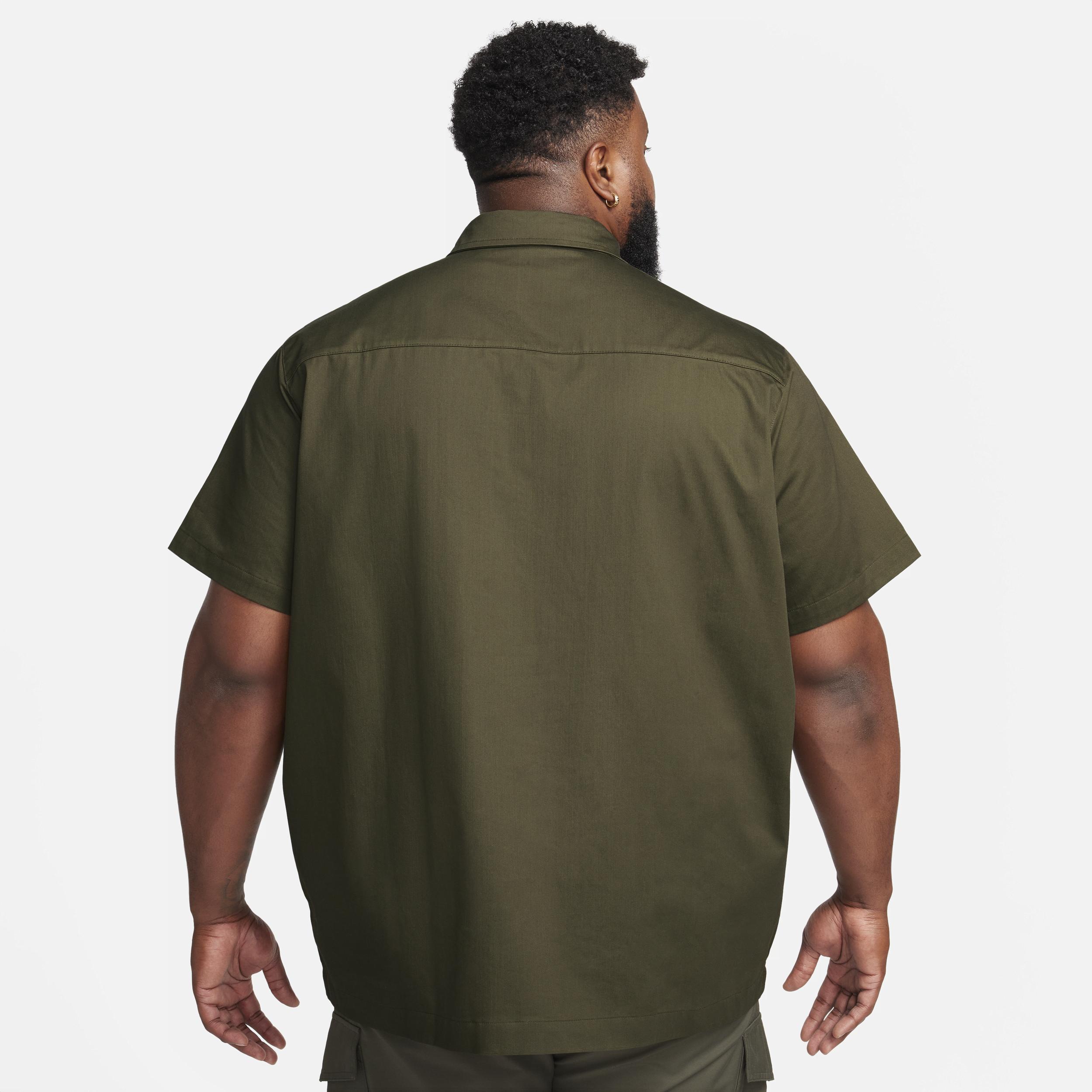 Nike Mens Life Woven Military Short-Sleeve Button-Down Shirt Product Image