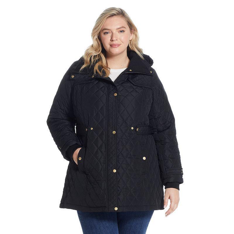 Plus Size Weathercast Hood Quilted Walker Jacket, Women's, Size: 1XL, Blue Product Image