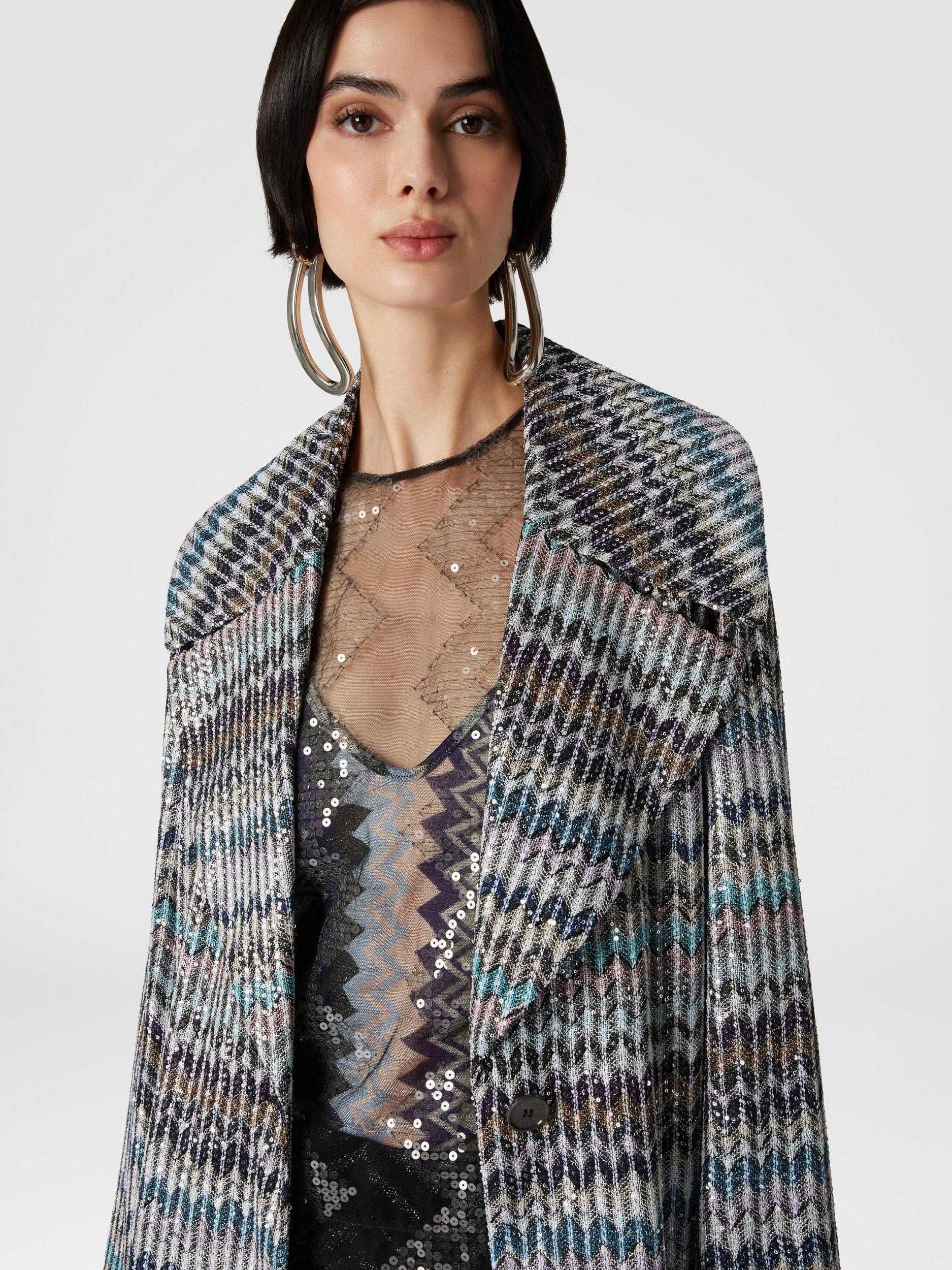 Long coat with sequin appliqué Product Image