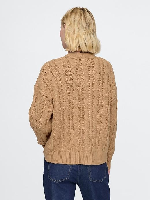 Oversized Cable-Knit Cardigan Product Image