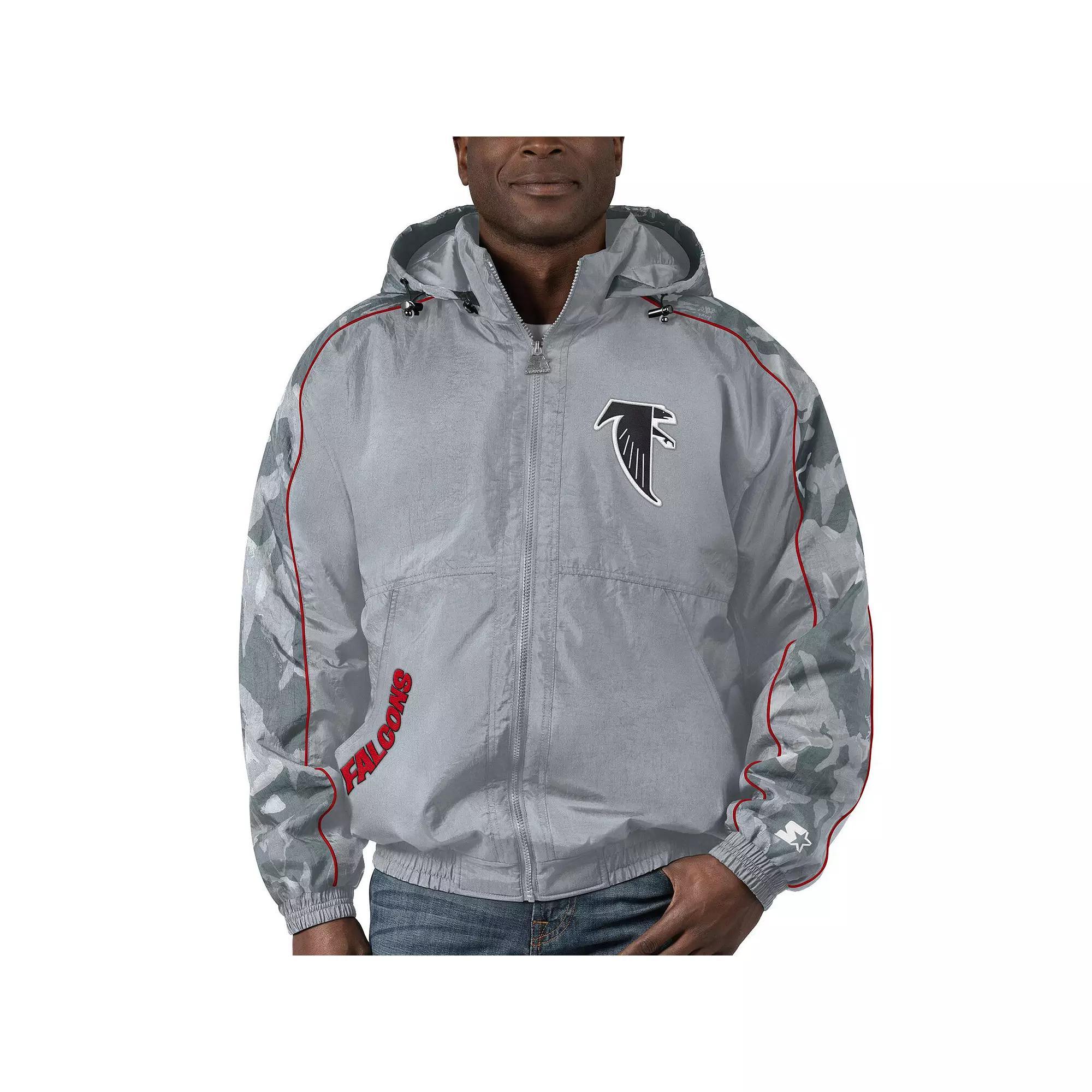 Men's Starter Gray Atlanta Falcons Thursday Night Gridiron Throwback Full-Zip Jacket, Size: XL, Grey Product Image