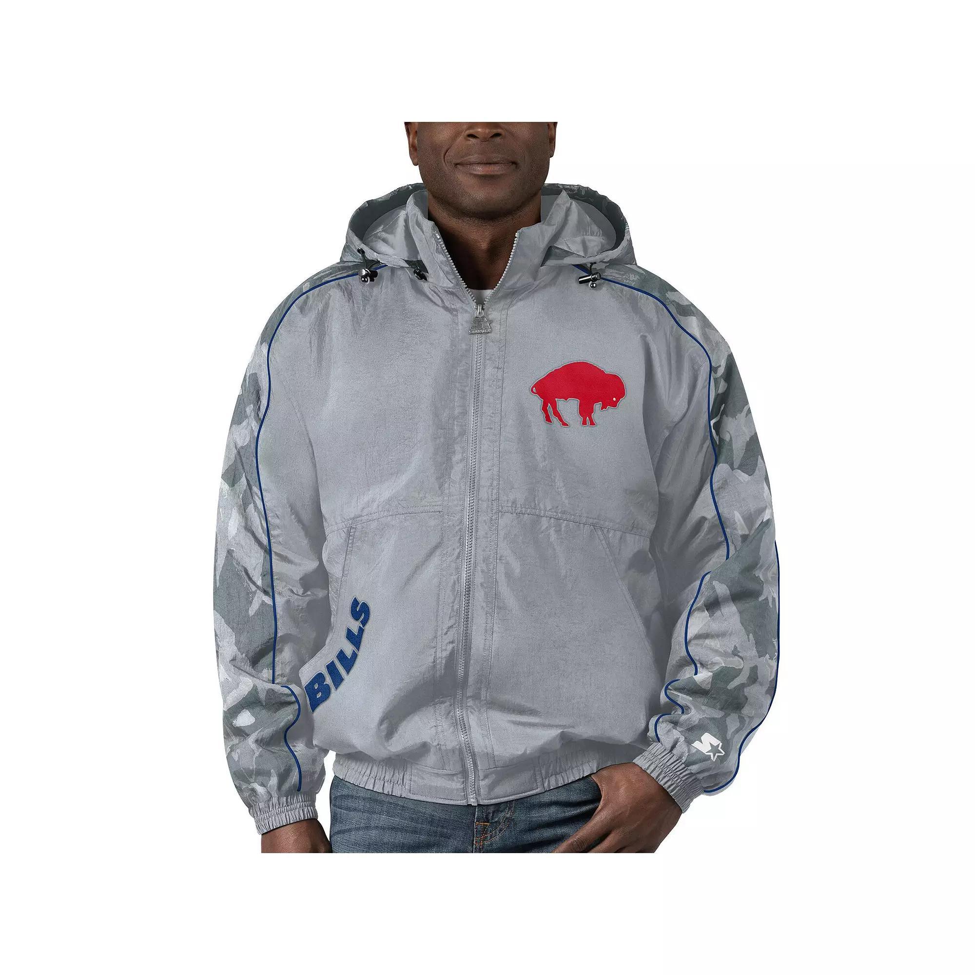 Men's Starter Gray Buffalo Bills Thursday Night Gridiron Throwback Full-Zip Jacket, Size: Medium, Grey Product Image
