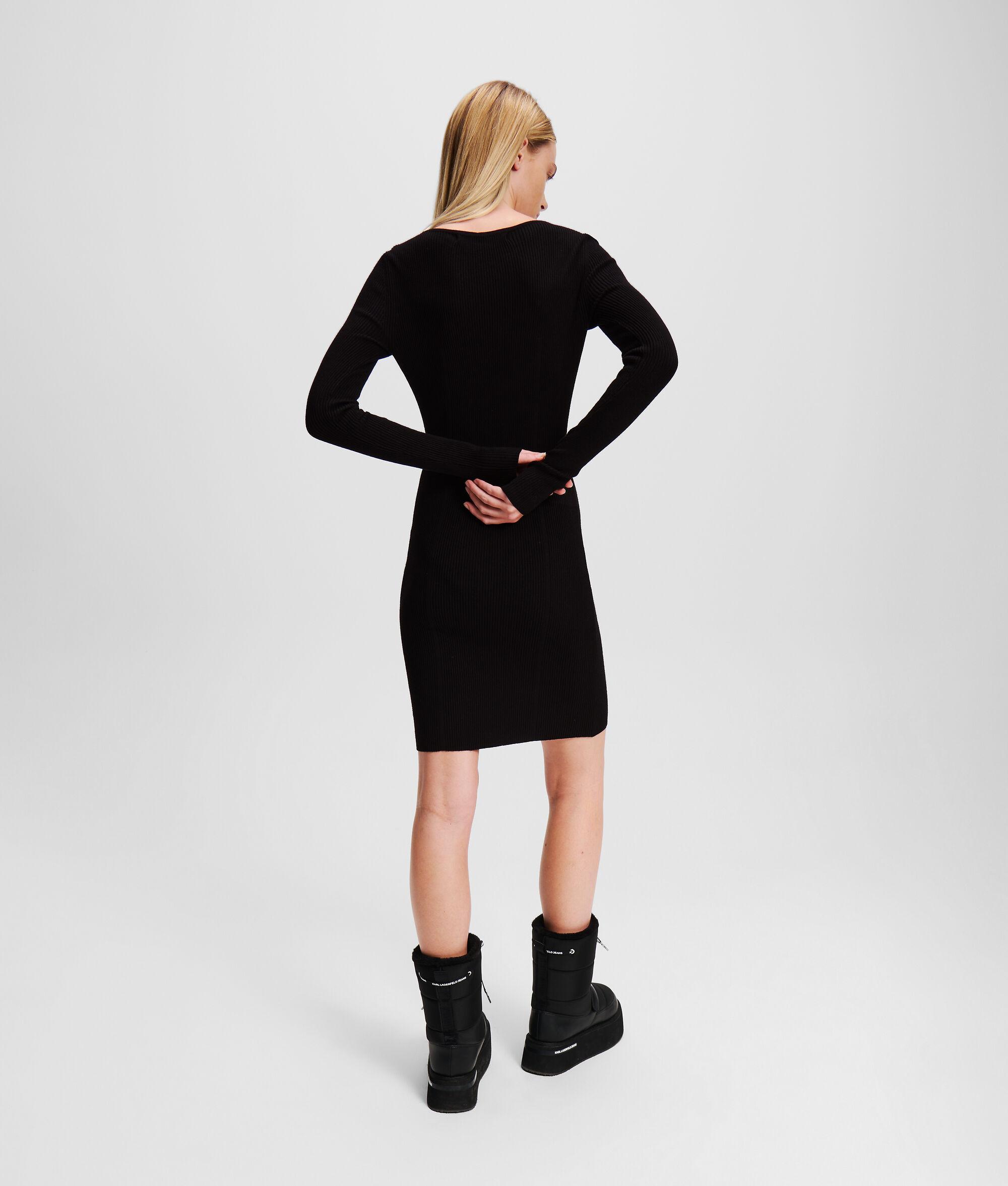 SQUARE-NECK KNIT DRESS Product Image