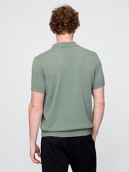 Crochet Polo Shirt Product Image