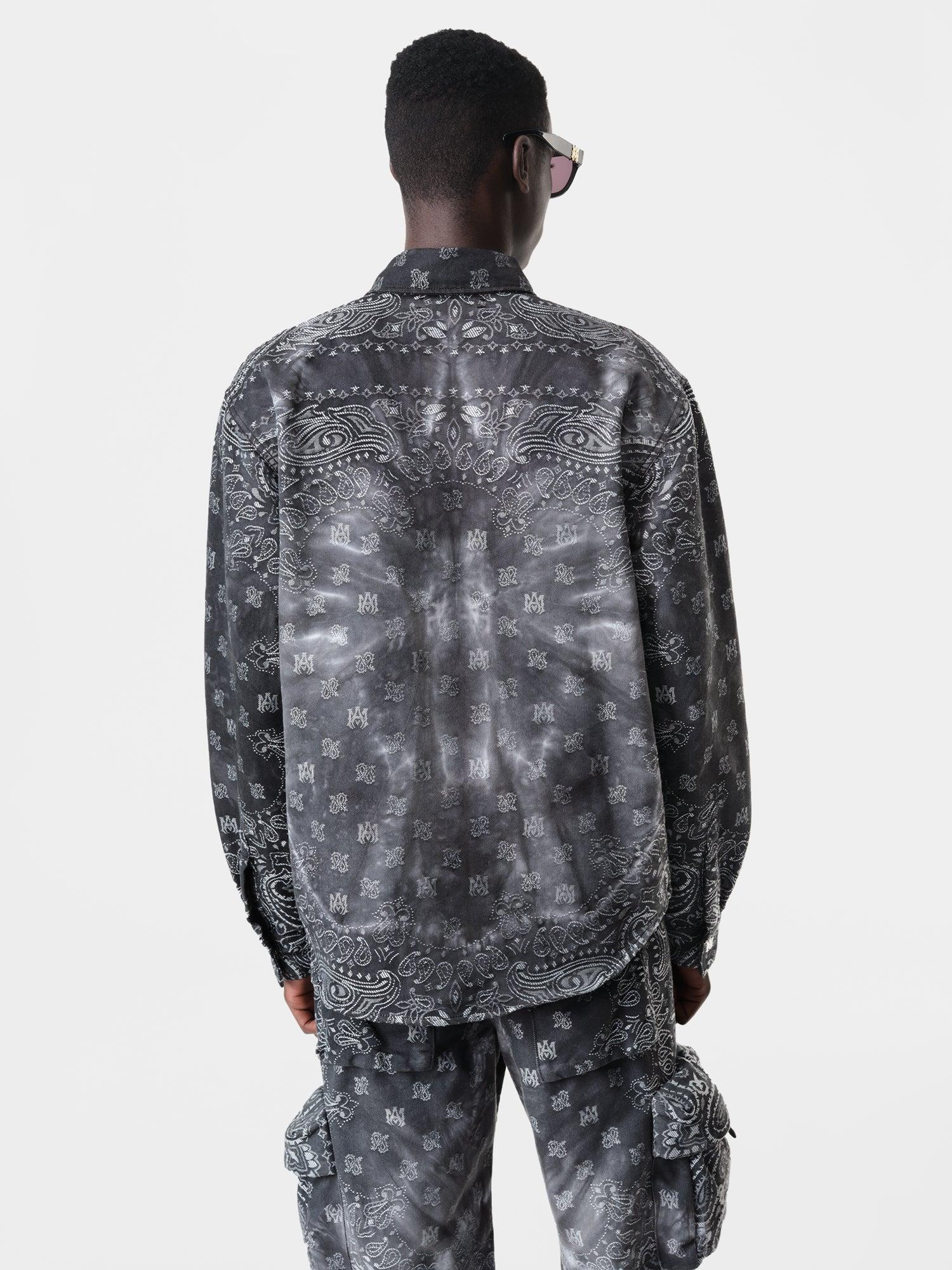 TIE DYE BANDANA OVERSHIRT - Dark Grey Male Product Image