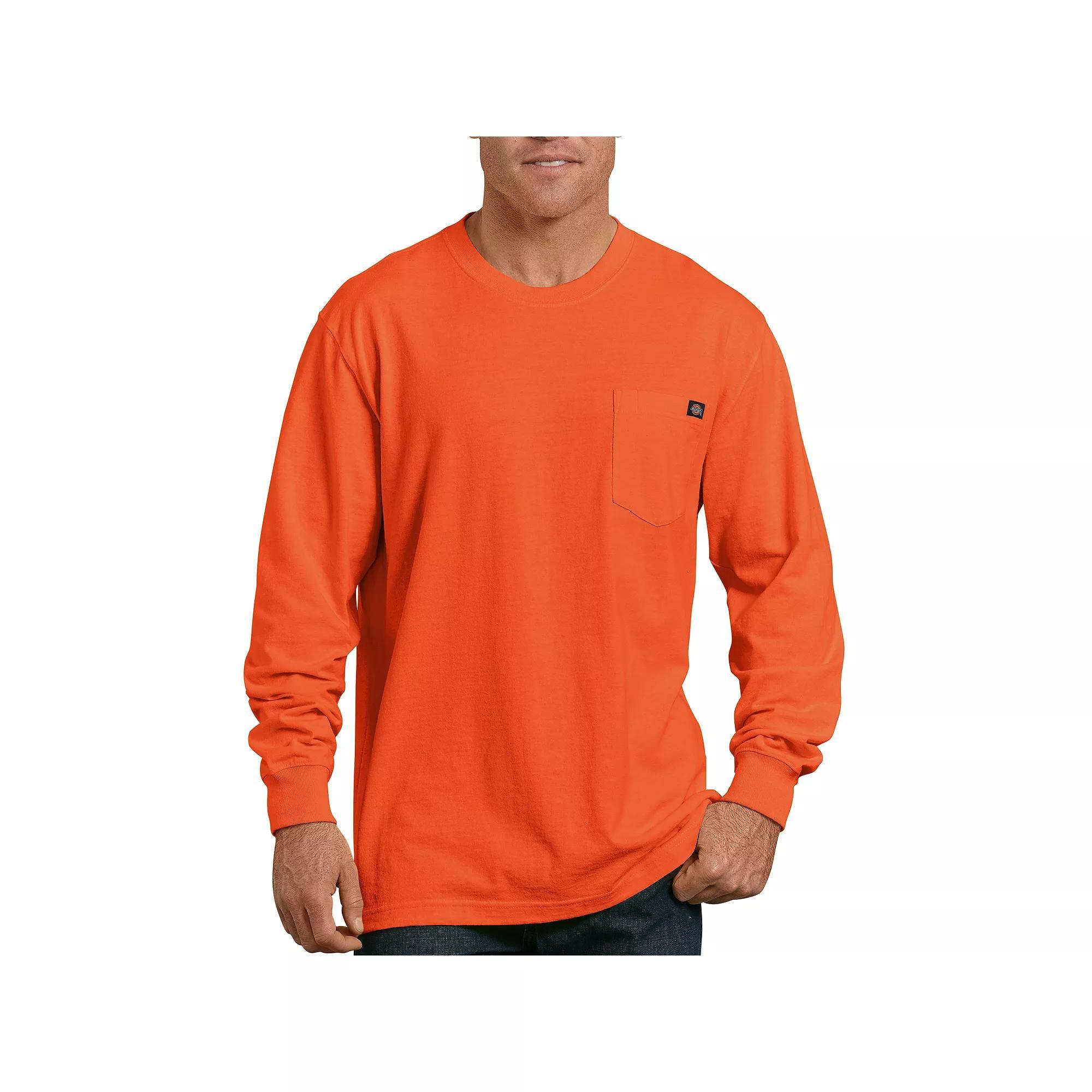 Men's Dickies Heavyweight Crewneck Long Sleeve Tee, Size: Large, Orange Product Image