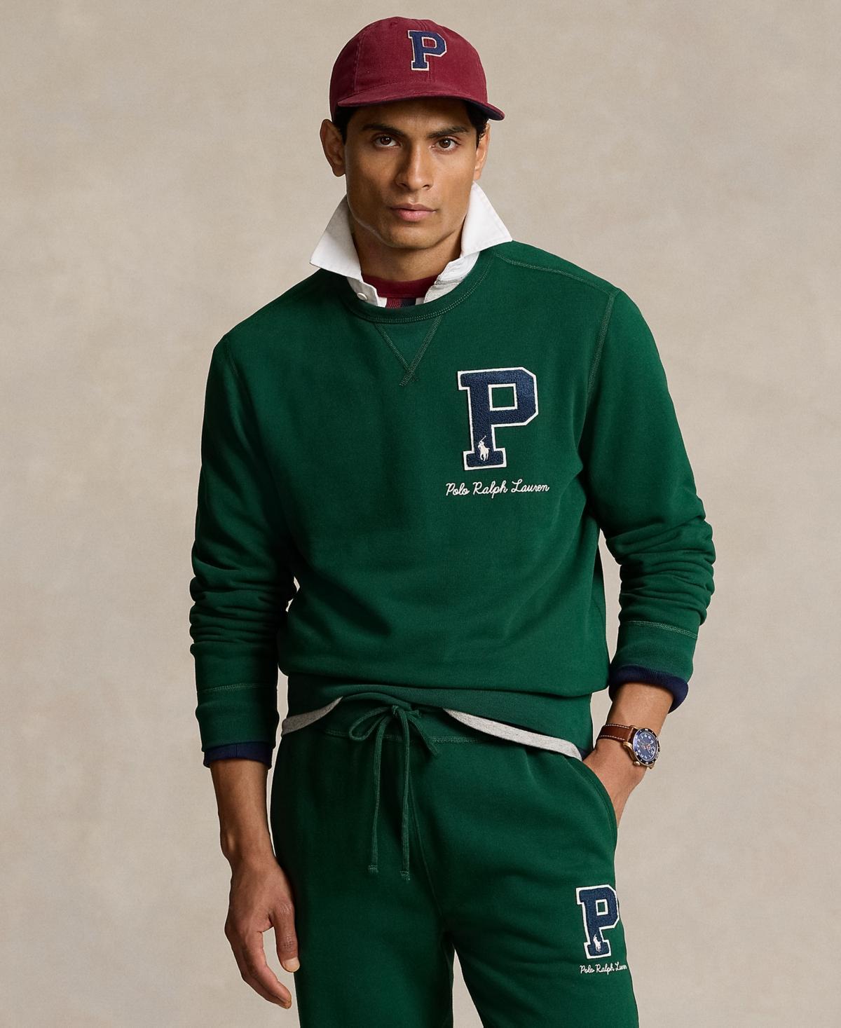 POLO RALPH LAUREN Men's The Rl Fleece Letterman Sweatshirt In Red Product Image