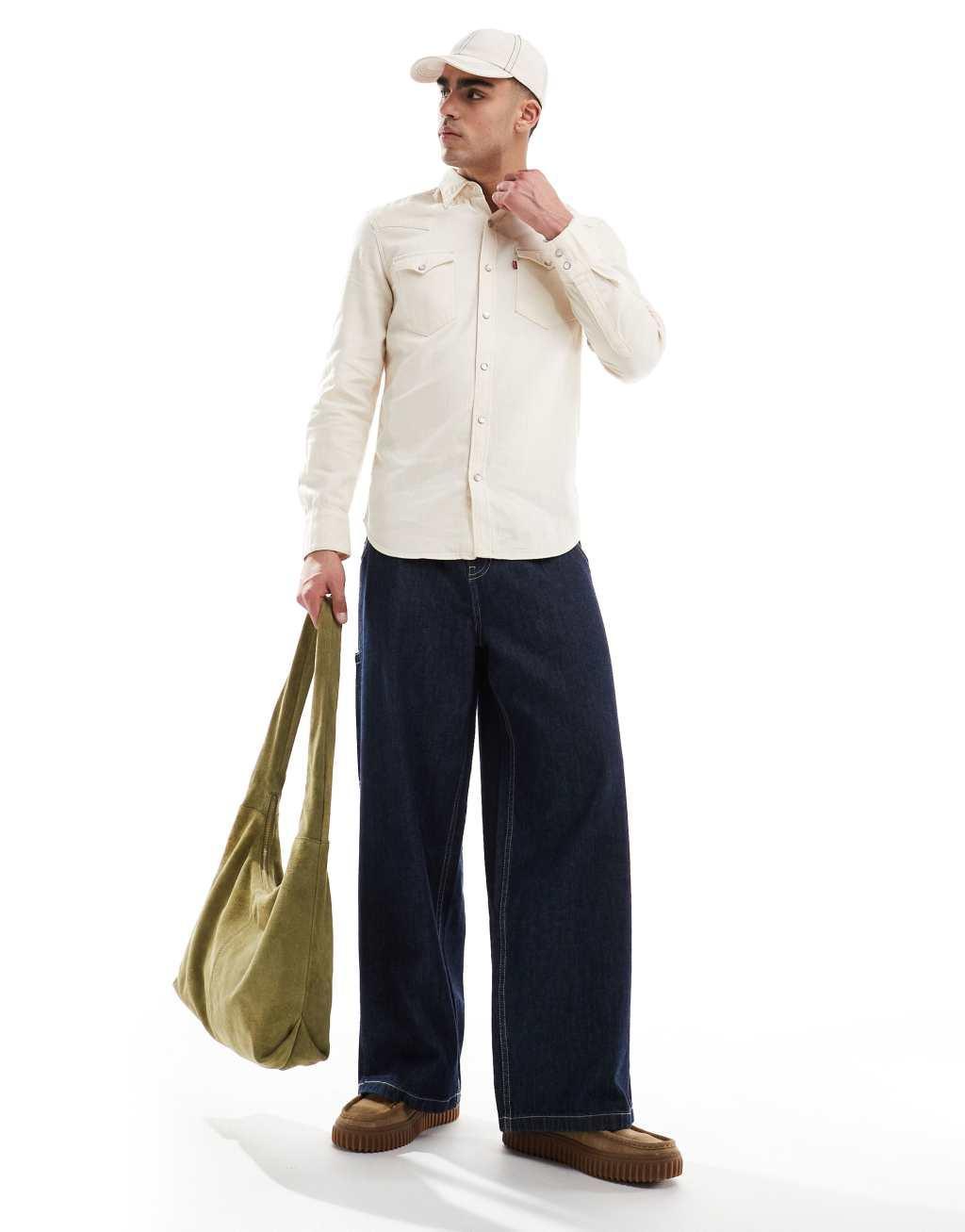 Levi's Barstow western denim shirt regular fit in ecru Product Image