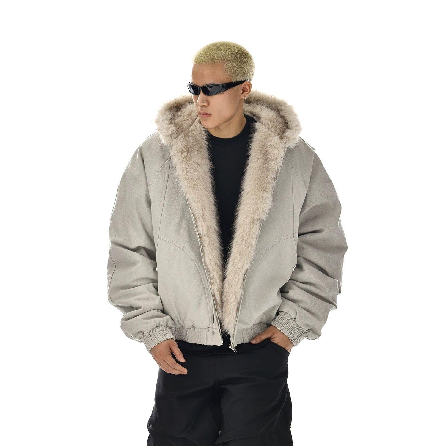 RT No. 12057 BLACK HOODED FUR WORKWEAR JK Product Image