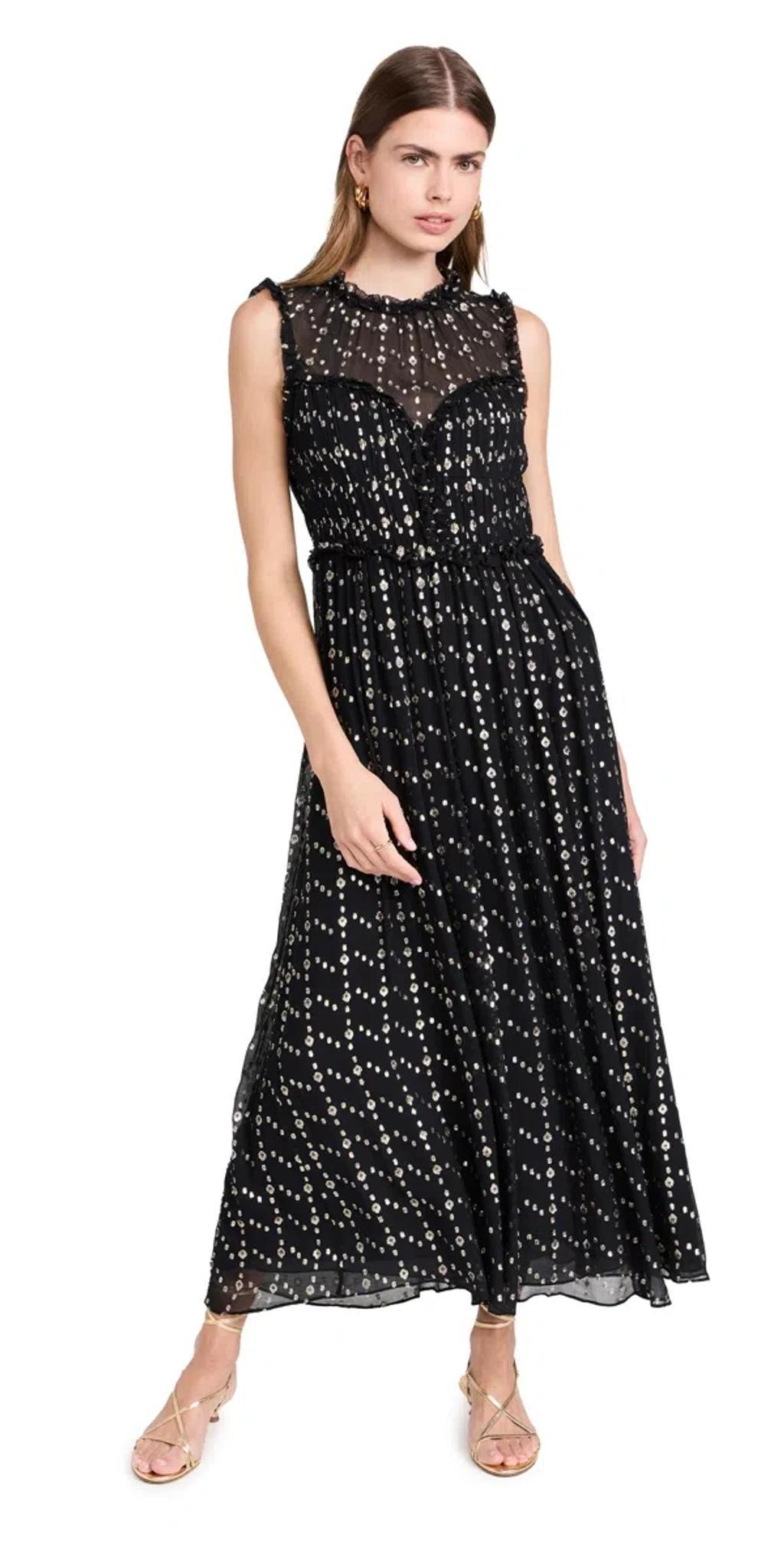ULLA JOHNSON Kasia Paisley Ruffled Maxi Dress In Cosmos Product Image