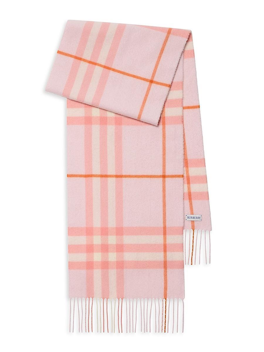 Womens Check Cashmere Scarf Product Image