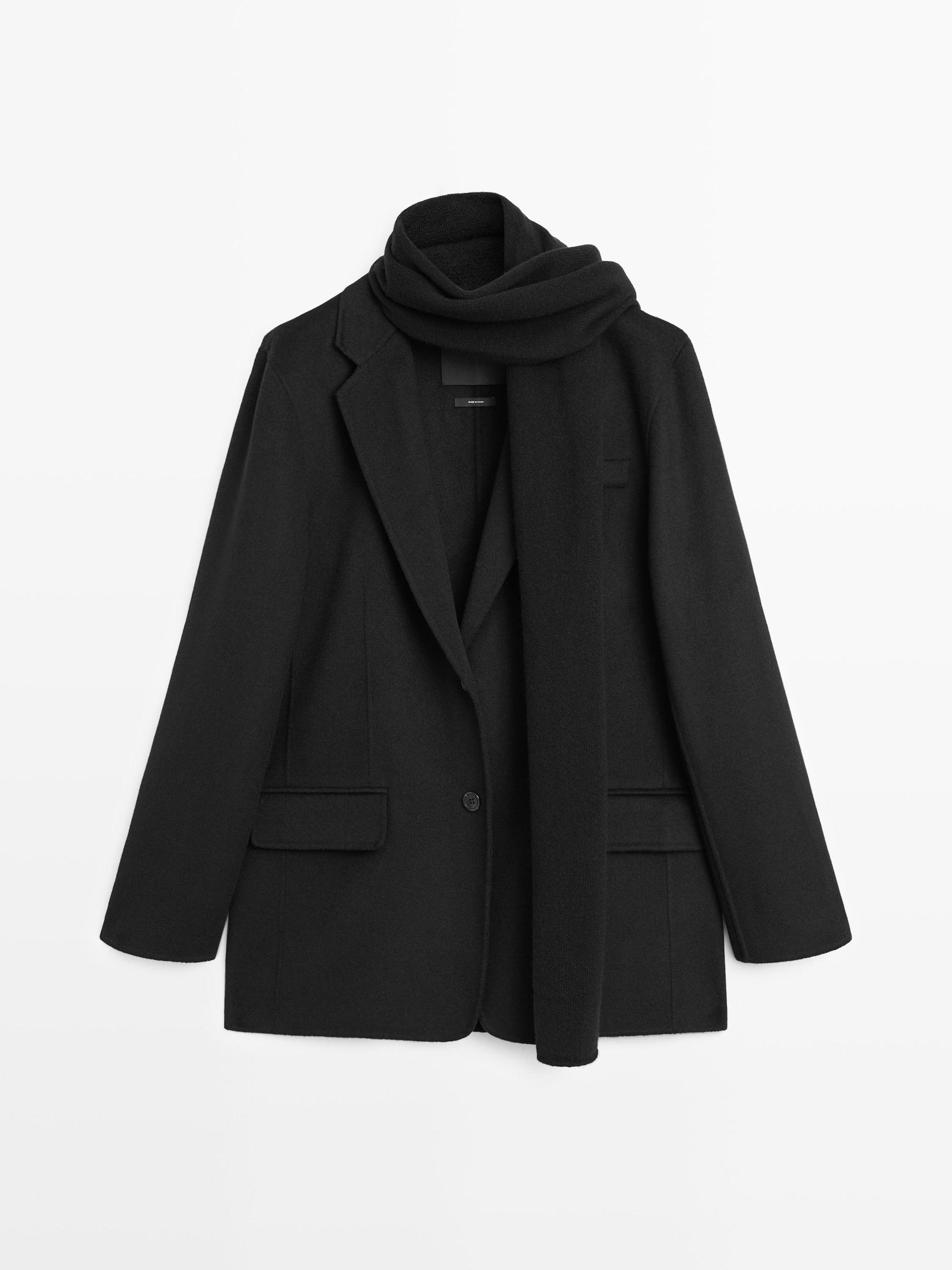 Wool blend blazer with scarf Product Image