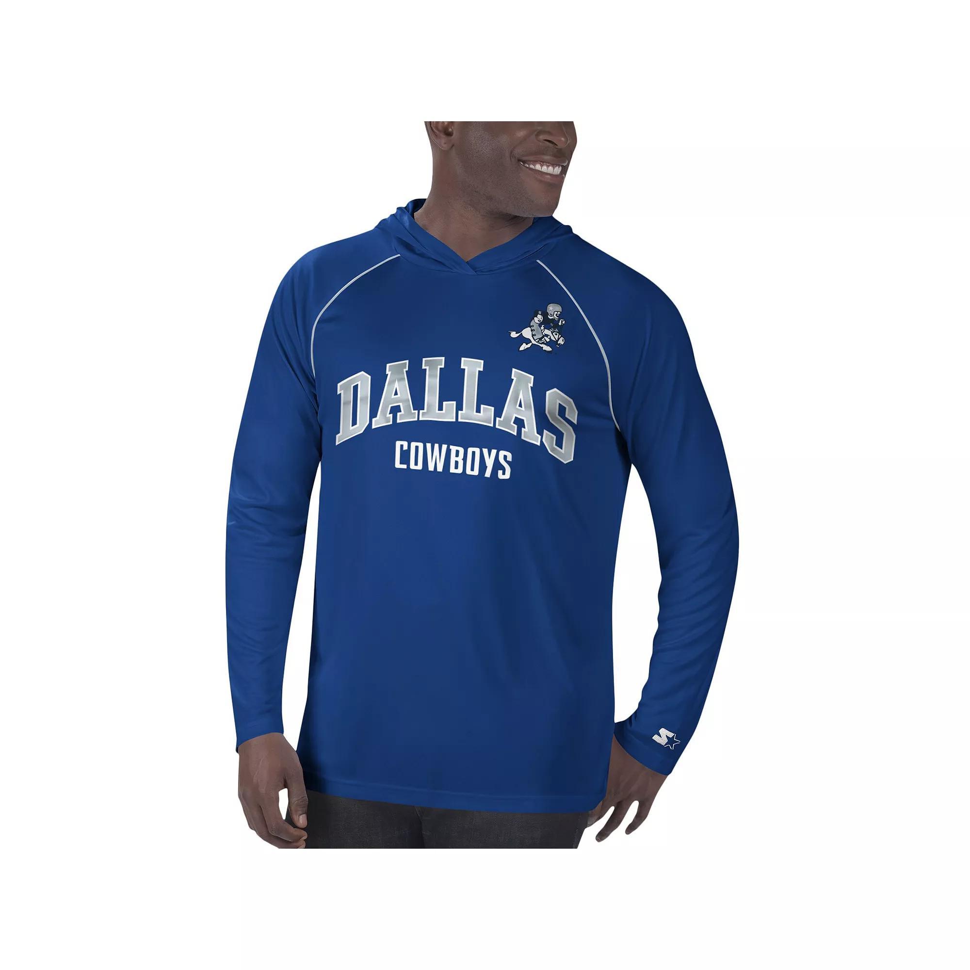 Men's G-III Extreme Royal Dallas Cowboys Throwback Long Sleeve Hoodie T-Shirt, Size: Small, Blue Product Image