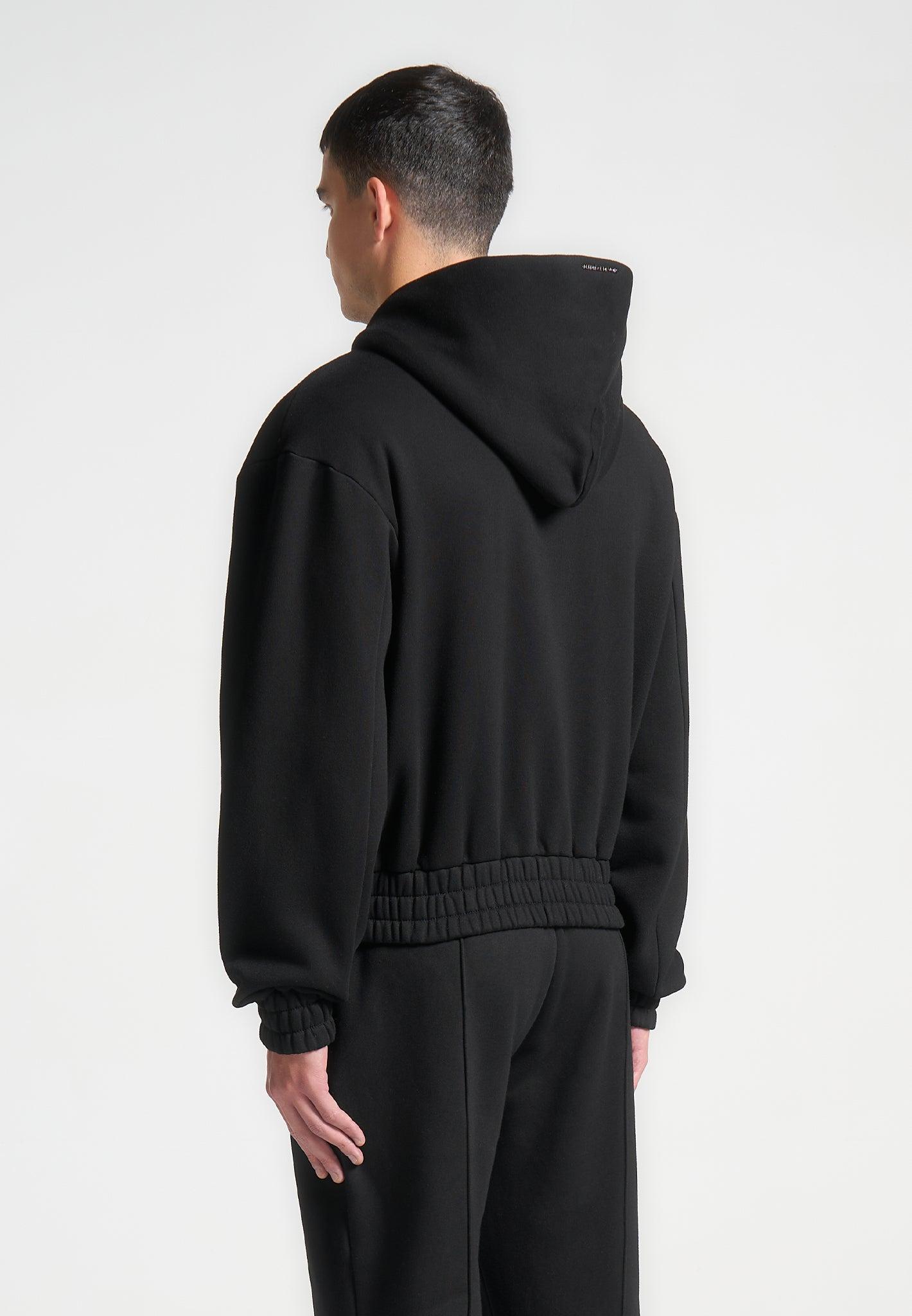 Éternel Eiffel Embossed Zip Hoodie - Black Male Product Image