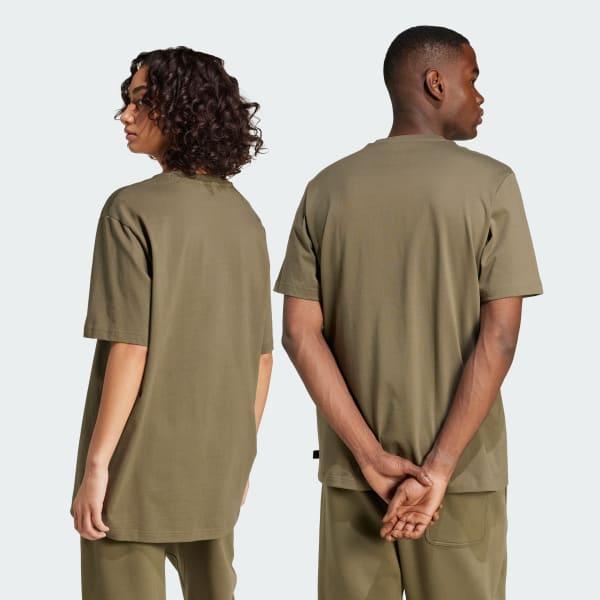 adidas Lens Elevated Graphic Tee Olive Strata M Mens Product Image