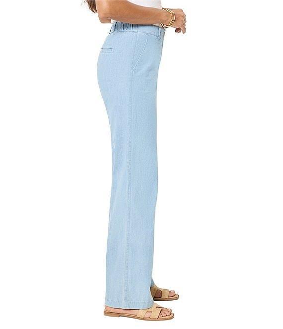 NIC + ZOE Linen Blend Mid Rise Denim Wide Leg Pants Product Image