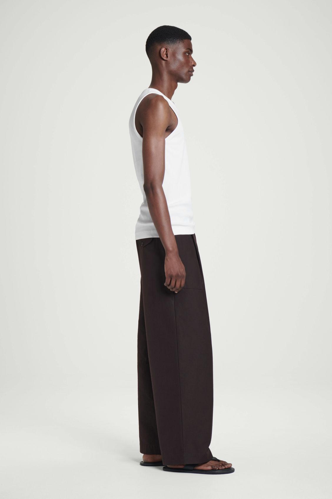 SLIM RIBBED COTTON TANK TOP Product Image