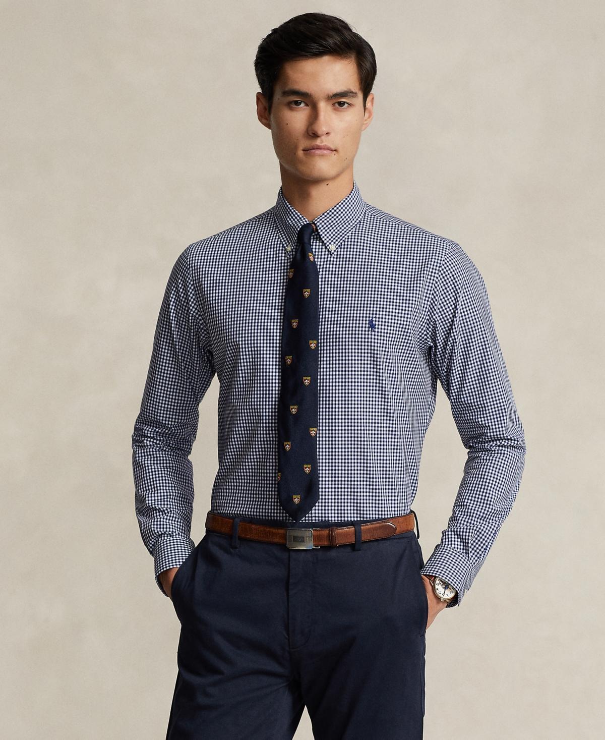 Polo Ralph Lauren Cotton Stretch Poplin Gingham Check Slim Fit Button Down Shirt Product Image