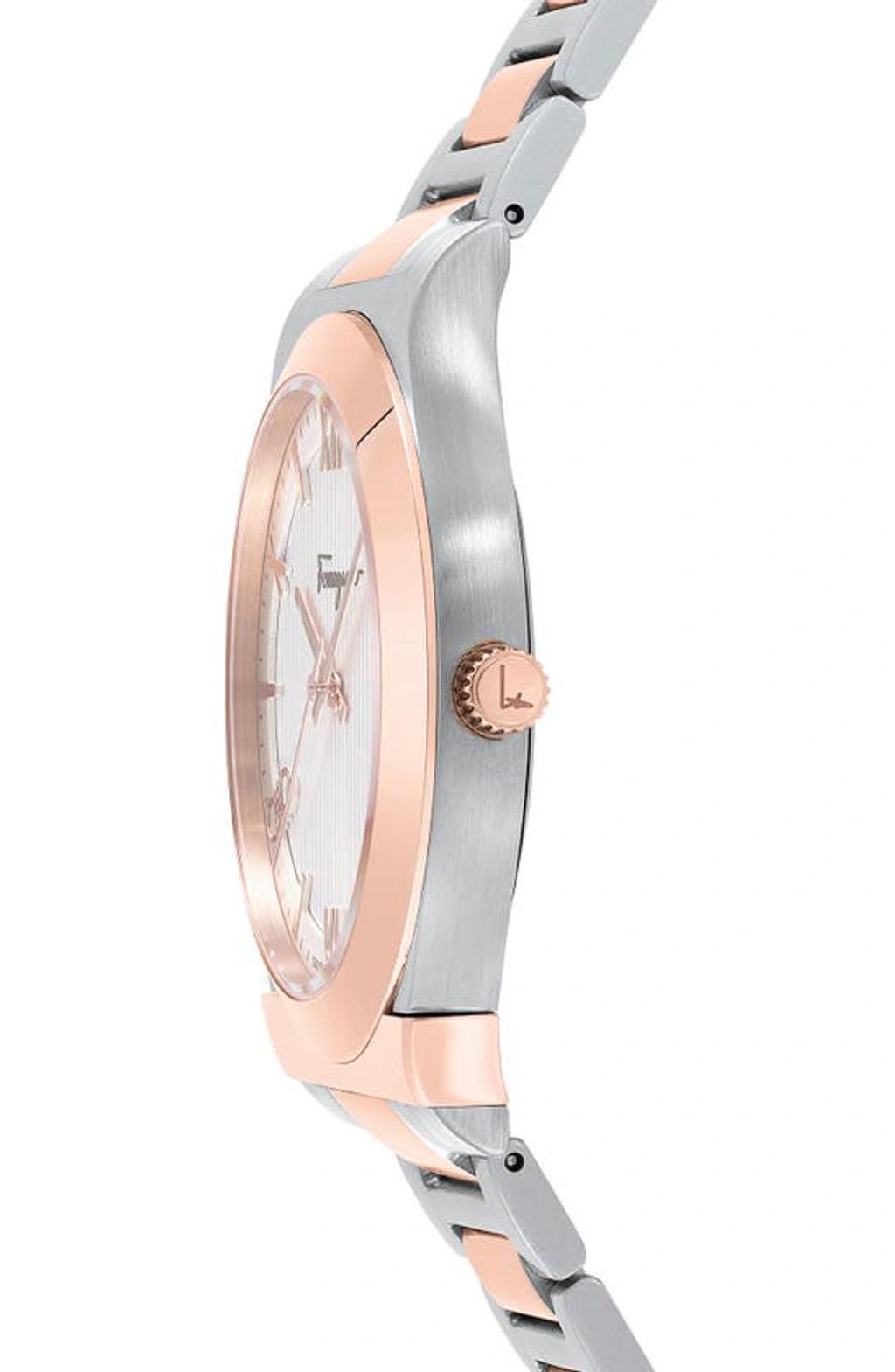 FERRAGAMO Men's Gancini Ip Rose Gold & Stainless Steel Bracelet Watch In Rose Gold Two Tone Product Image