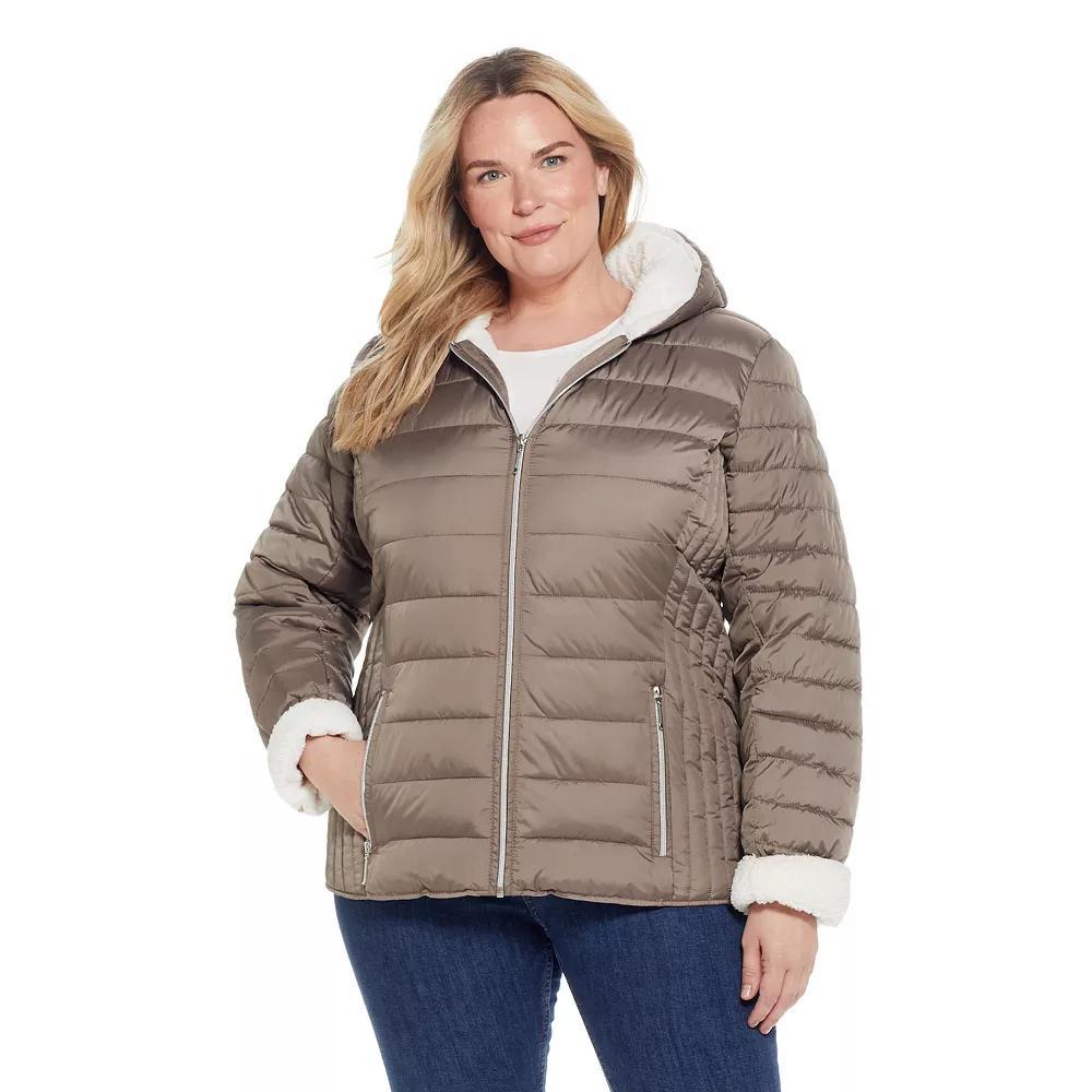 Women's Weathercast Sherpa-Lined Puffer Jacket, Size: 3XL, Coriander Product Image