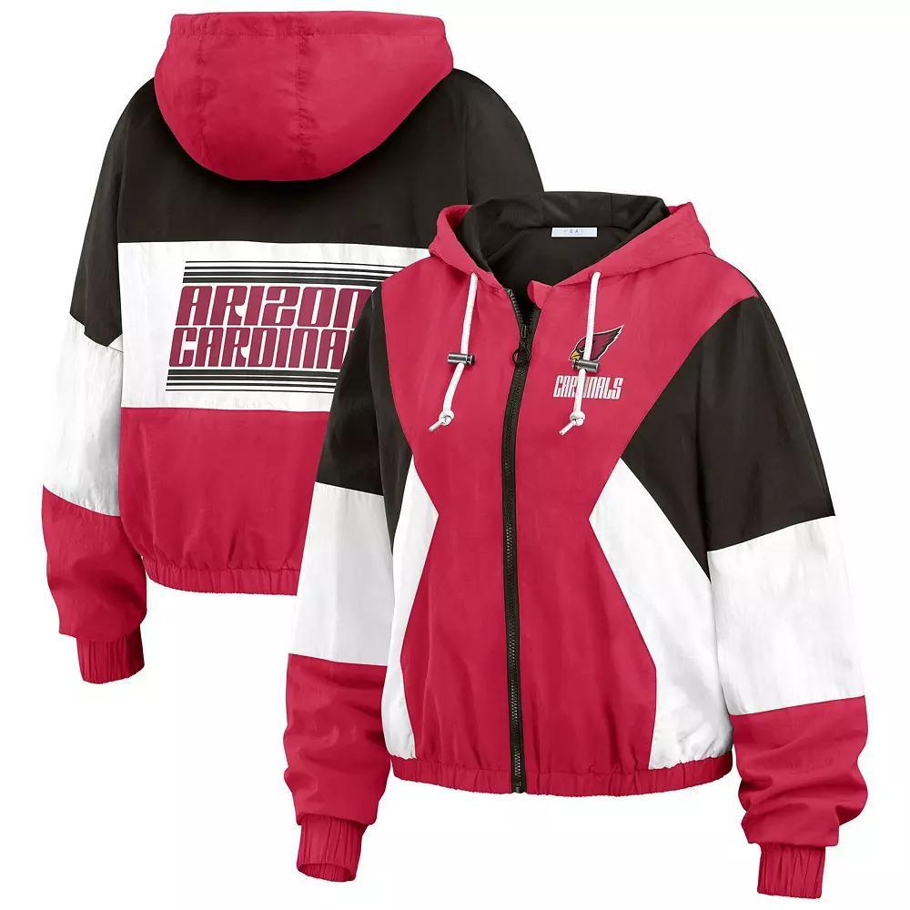 Women's WEAR by Erin Andrews  Cardinal Arizona Cardinals Color Block Full-Zip Windbreaker Jacket, Size: 2XL, Red Product Image