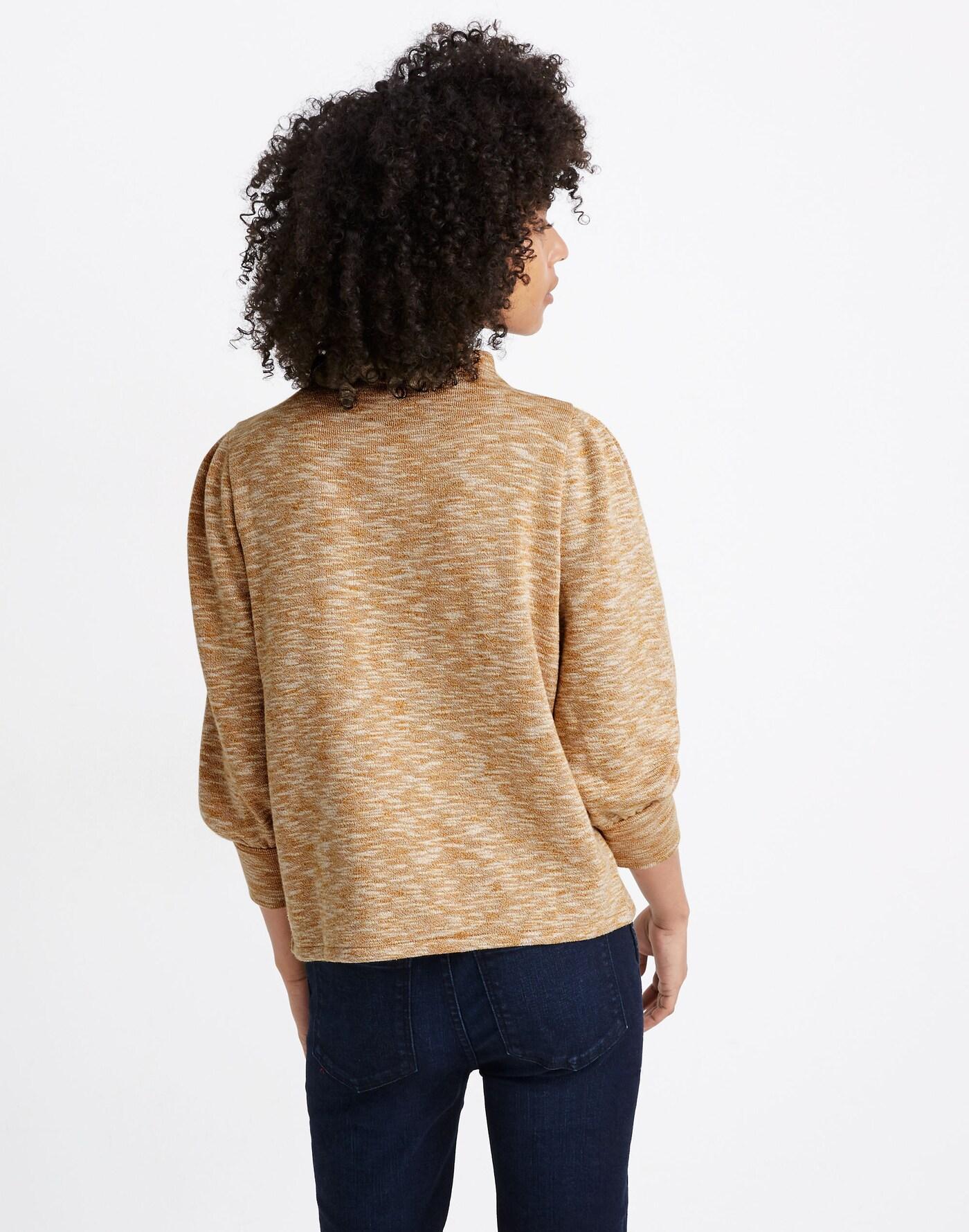Gathered-Sleeve Mockneck Top Product Image